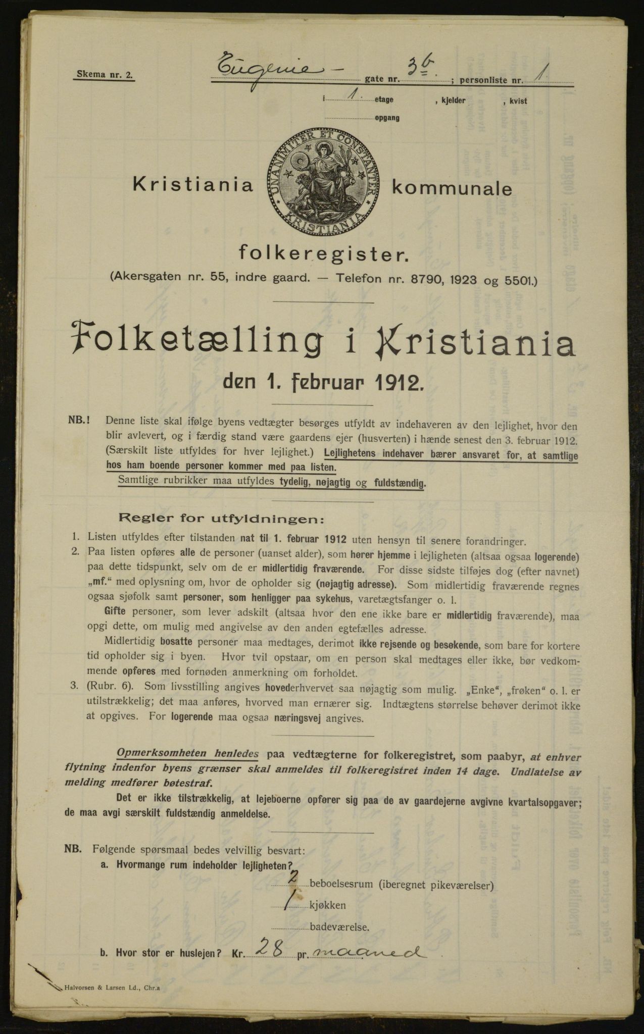 OBA, Kommunal folketelling 1.2.1912 for Kristiania, 1912, s. 22611