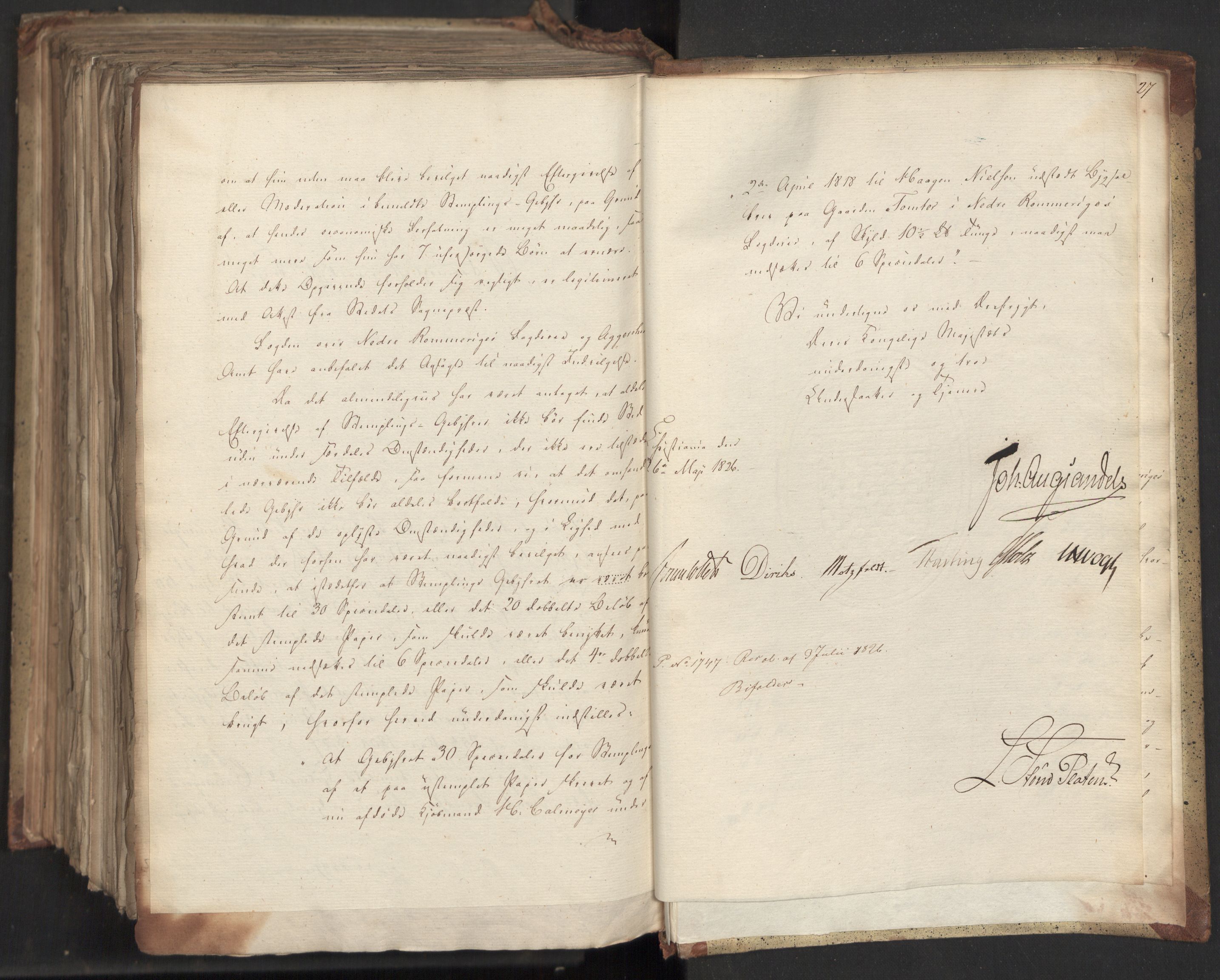 Statsrådsavdelingen i Stockholm, AV/RA-S-1003/D/Da/L0046: Regjeringsinnstillinger nr. 3308-3500, 1826, s. 530