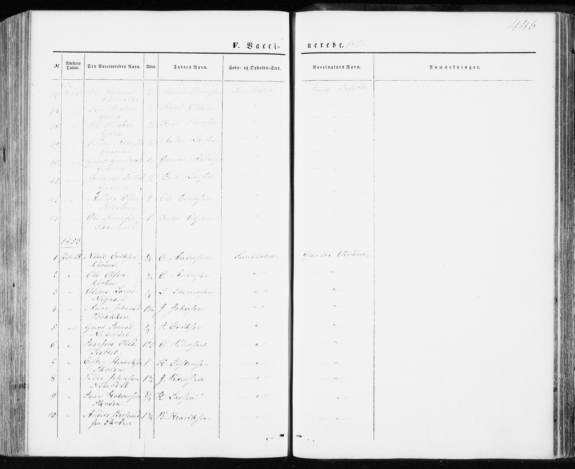 Ministerialprotokoller, klokkerbøker og fødselsregistre - Møre og Romsdal, SAT/A-1454/590/L1013: Ministerialbok nr. 590A05, 1847-1877, s. 446