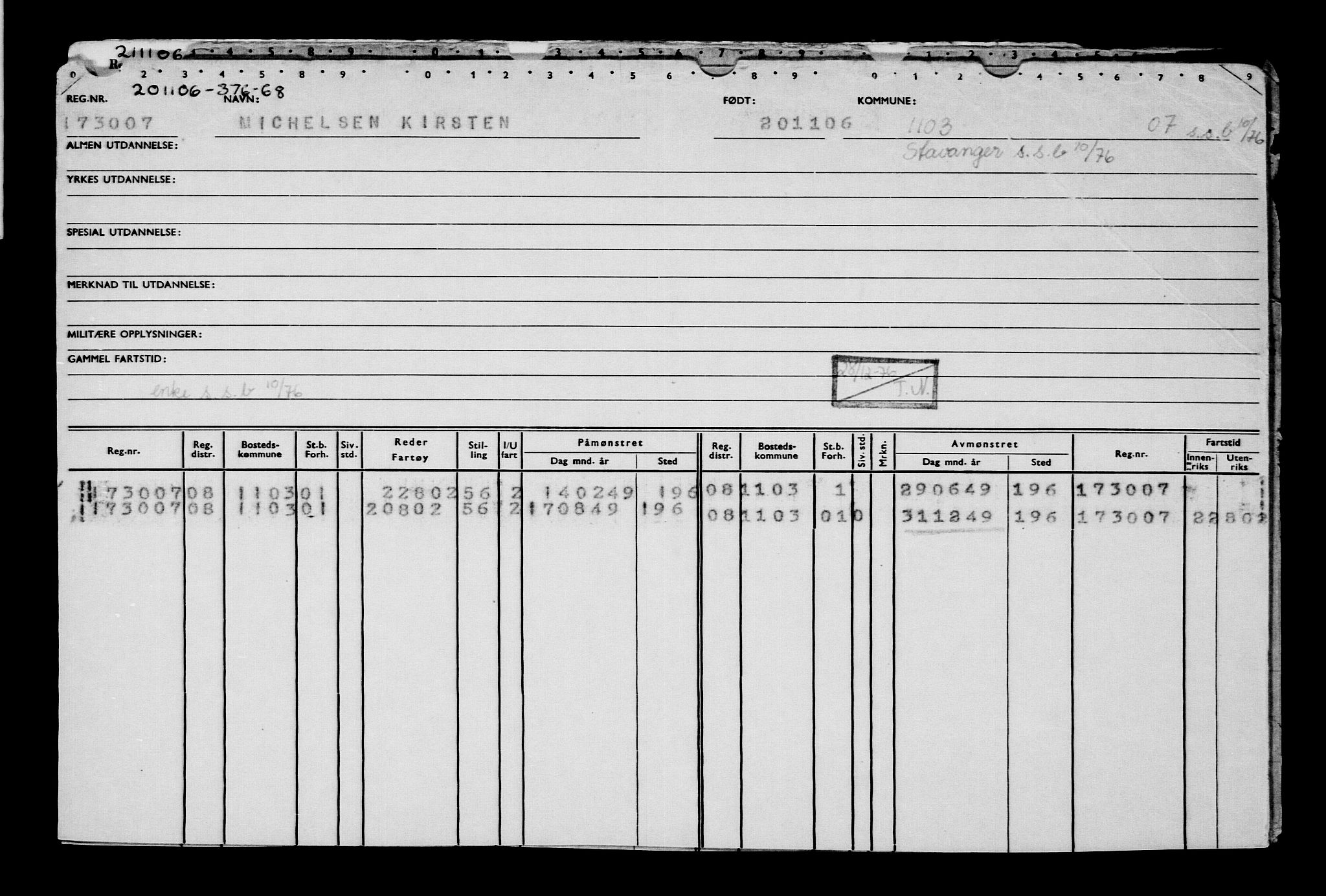 Direktoratet for sjømenn, AV/RA-S-3545/G/Gb/L0068: Hovedkort, 1906, s. 216