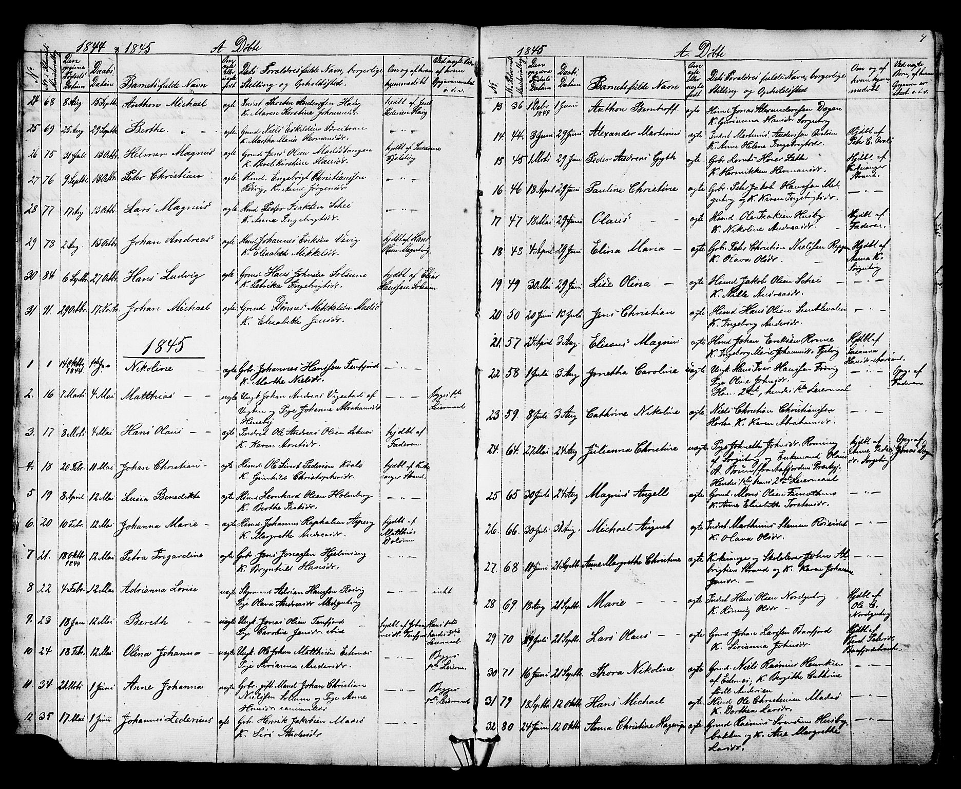 Ministerialprotokoller, klokkerbøker og fødselsregistre - Nord-Trøndelag, SAT/A-1458/788/L0695: Ministerialbok nr. 788A02, 1843-1862, s. 4