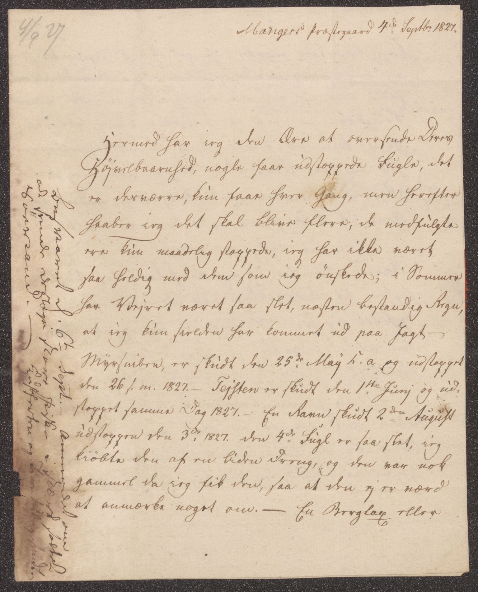 Bergens Museum, UMB/A007/D/Da/L0002/0002: Brevsamling 1827 / Brevsamling 1827, 1827