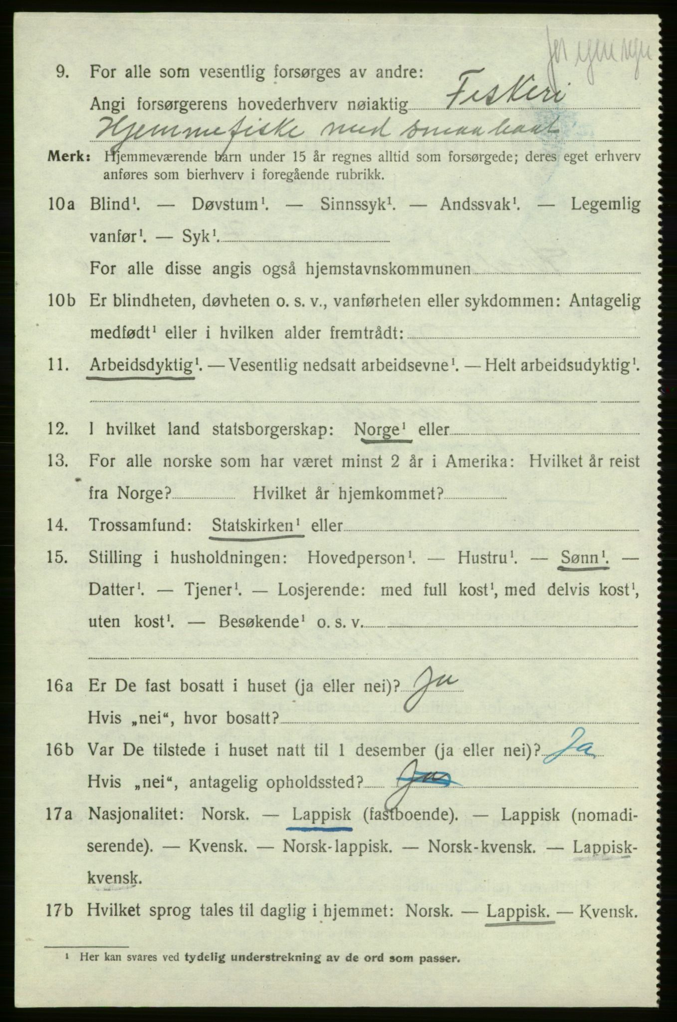 SATØ, Folketelling 1920 for 2017 Kvalsund herred, 1920, s. 2005