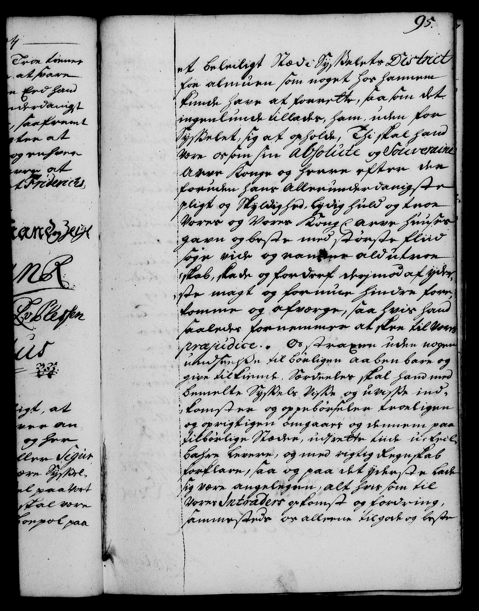 Rentekammeret, Kammerkanselliet, RA/EA-3111/G/Gg/Gge/L0002: Norsk bestallingsprotokoll med register (merket RK 53.26), 1730-1744, s. 95