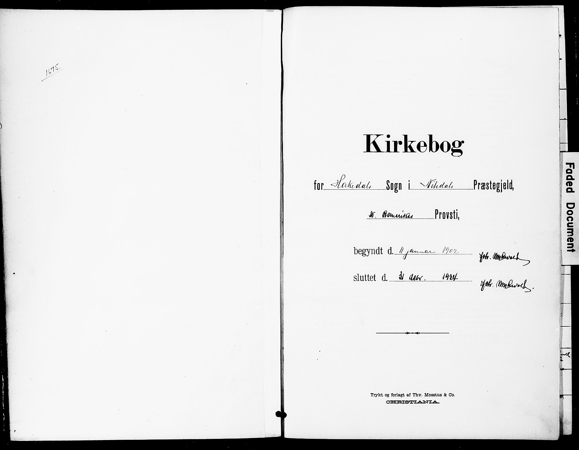 Nittedal prestekontor Kirkebøker, AV/SAO-A-10365a/G/Gb/L0003: Klokkerbok nr. II 3, 1902-1924
