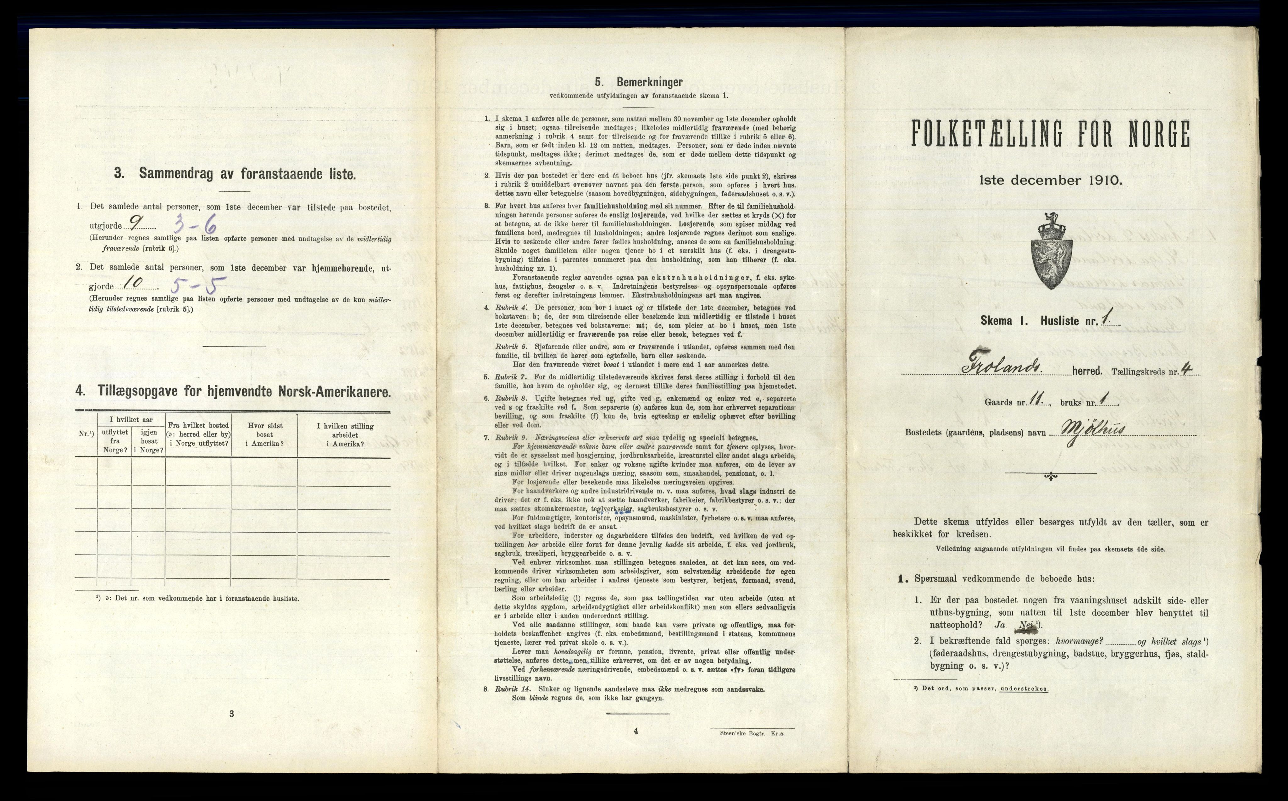 RA, Folketelling 1910 for 0919 Froland herred, 1910, s. 242