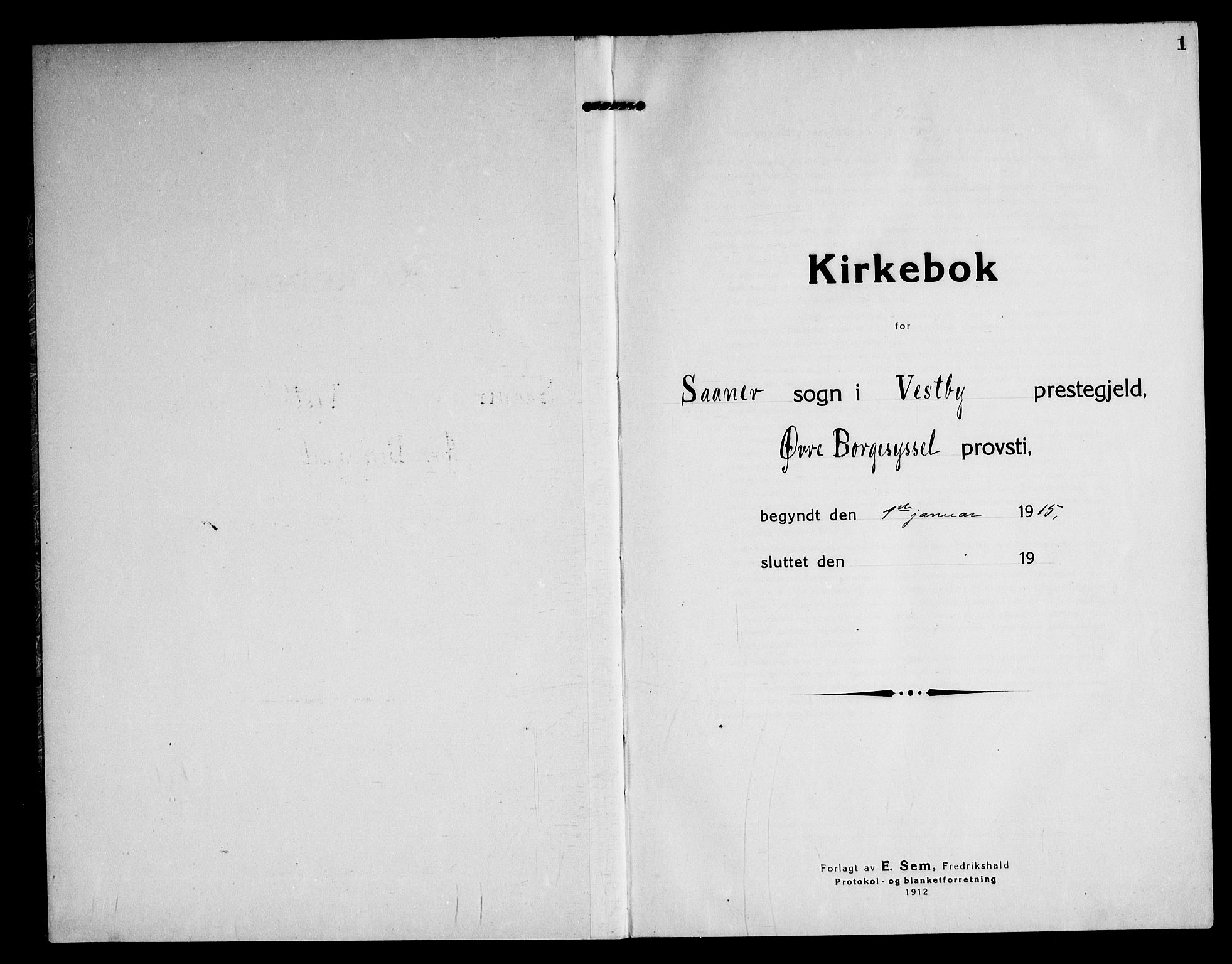 Vestby prestekontor Kirkebøker, SAO/A-10893/G/Gb/L0003: Klokkerbok nr. II 3, 1915-1946, s. 1