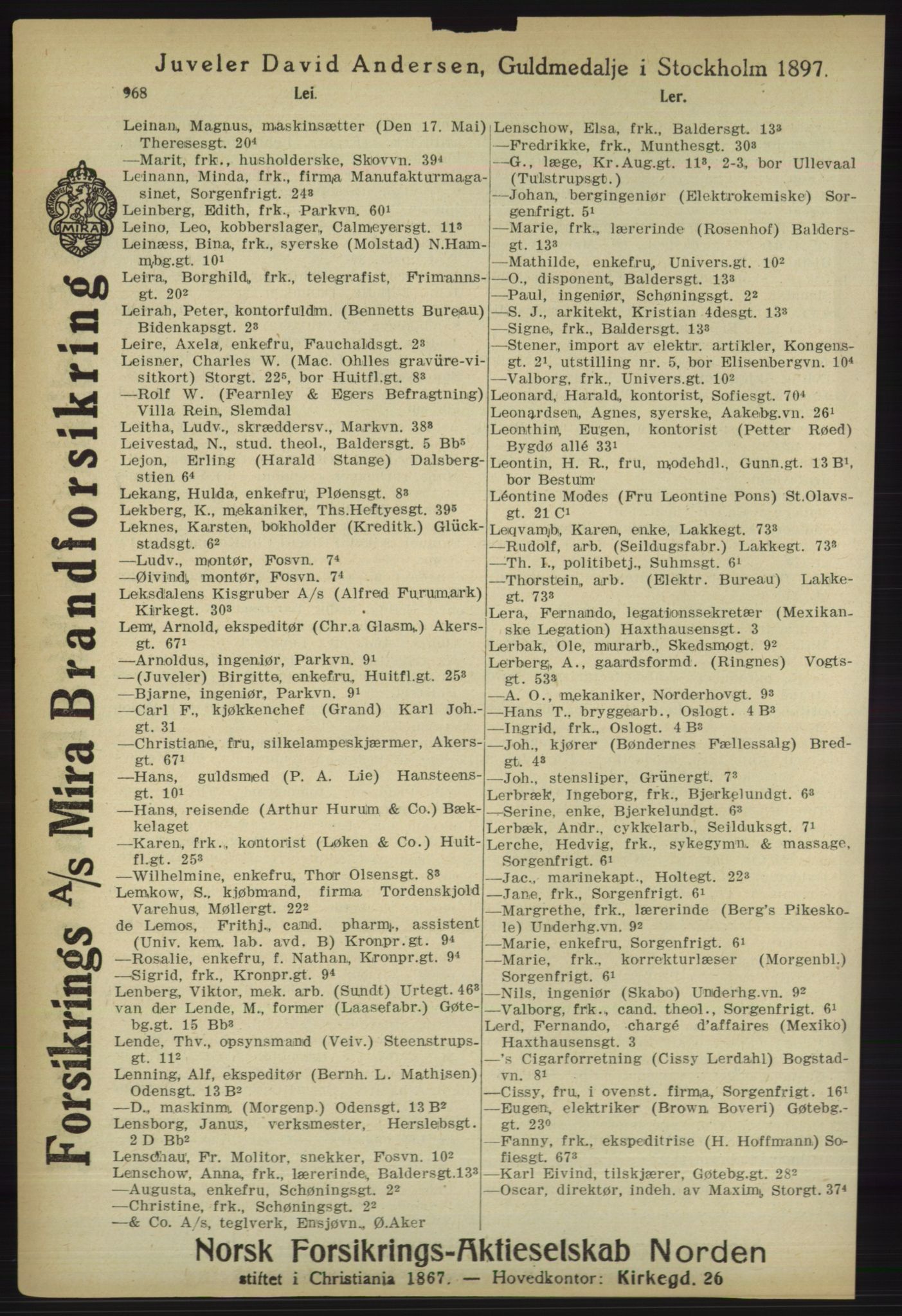 Kristiania/Oslo adressebok, PUBL/-, 1918, s. 993