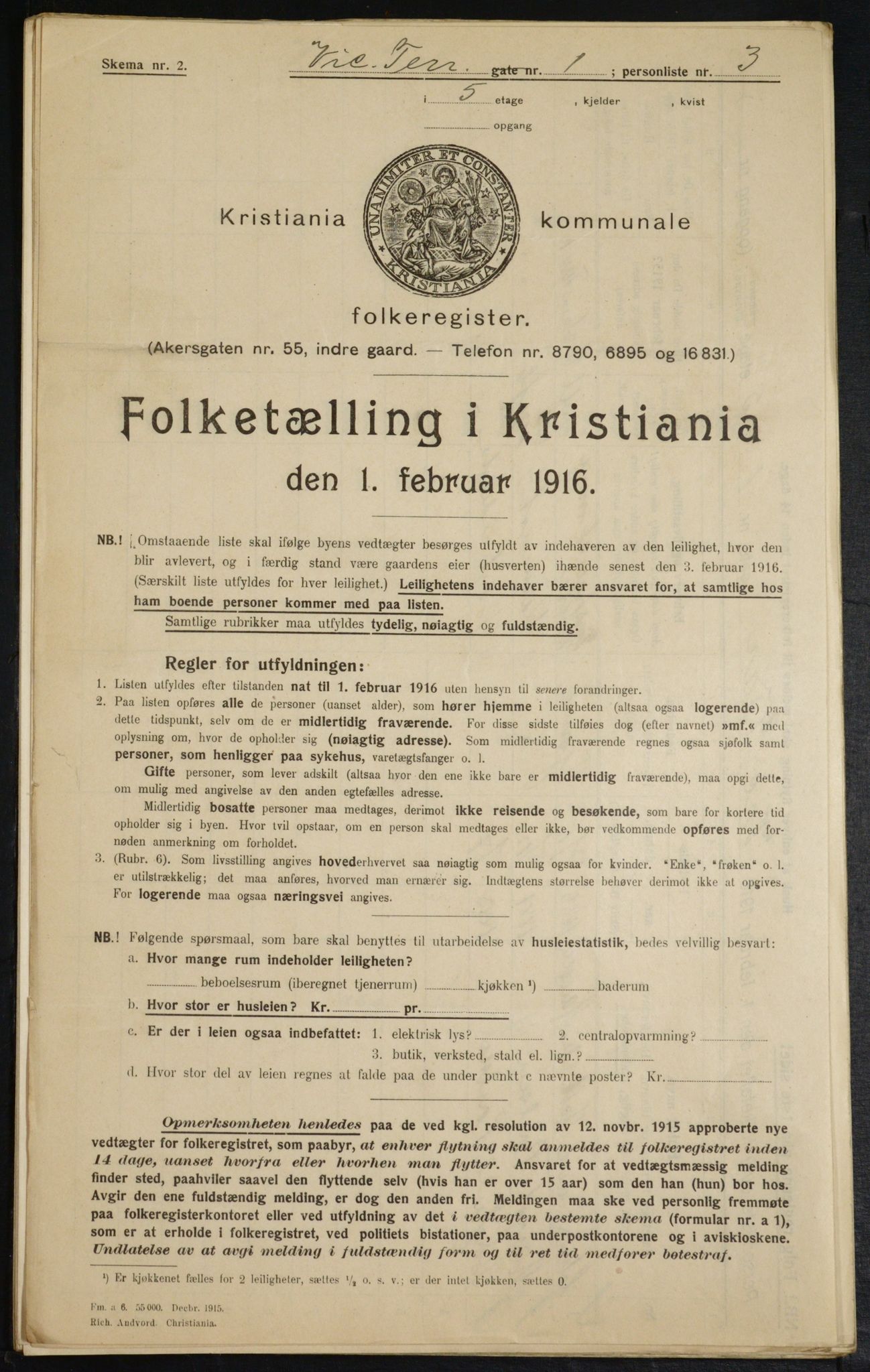 OBA, Kommunal folketelling 1.2.1916 for Kristiania, 1916, s. 127202