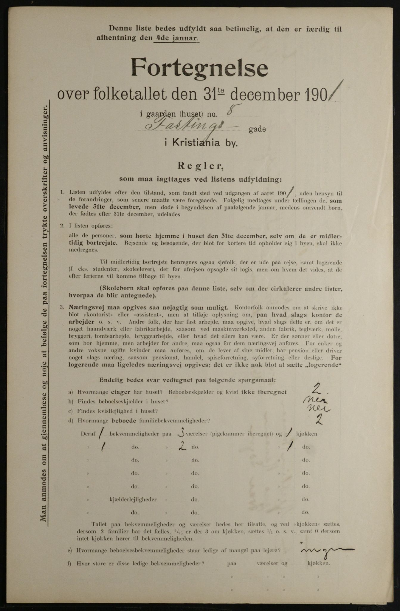 OBA, Kommunal folketelling 31.12.1901 for Kristiania kjøpstad, 1901, s. 3829