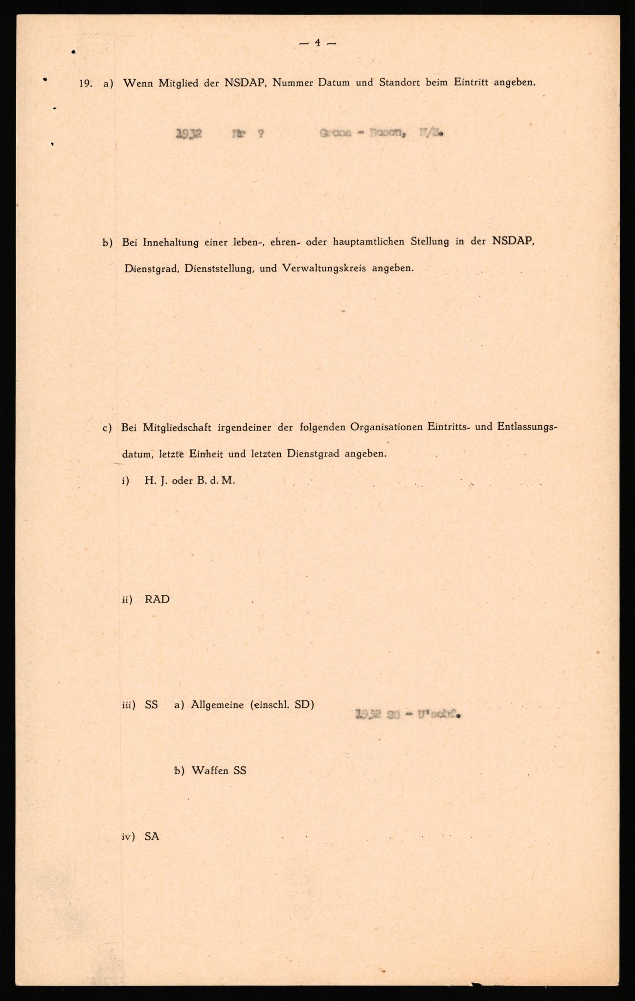Forsvaret, Forsvarets overkommando II, RA/RAFA-3915/D/Db/L0031: CI Questionaires. Tyske okkupasjonsstyrker i Norge. Tyskere., 1945-1946, s. 506