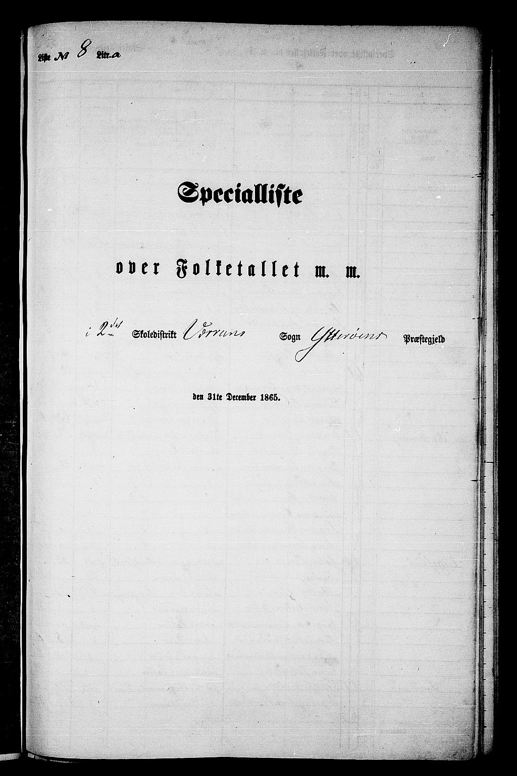 RA, Folketelling 1865 for 1722P Ytterøy prestegjeld, 1865, s. 142
