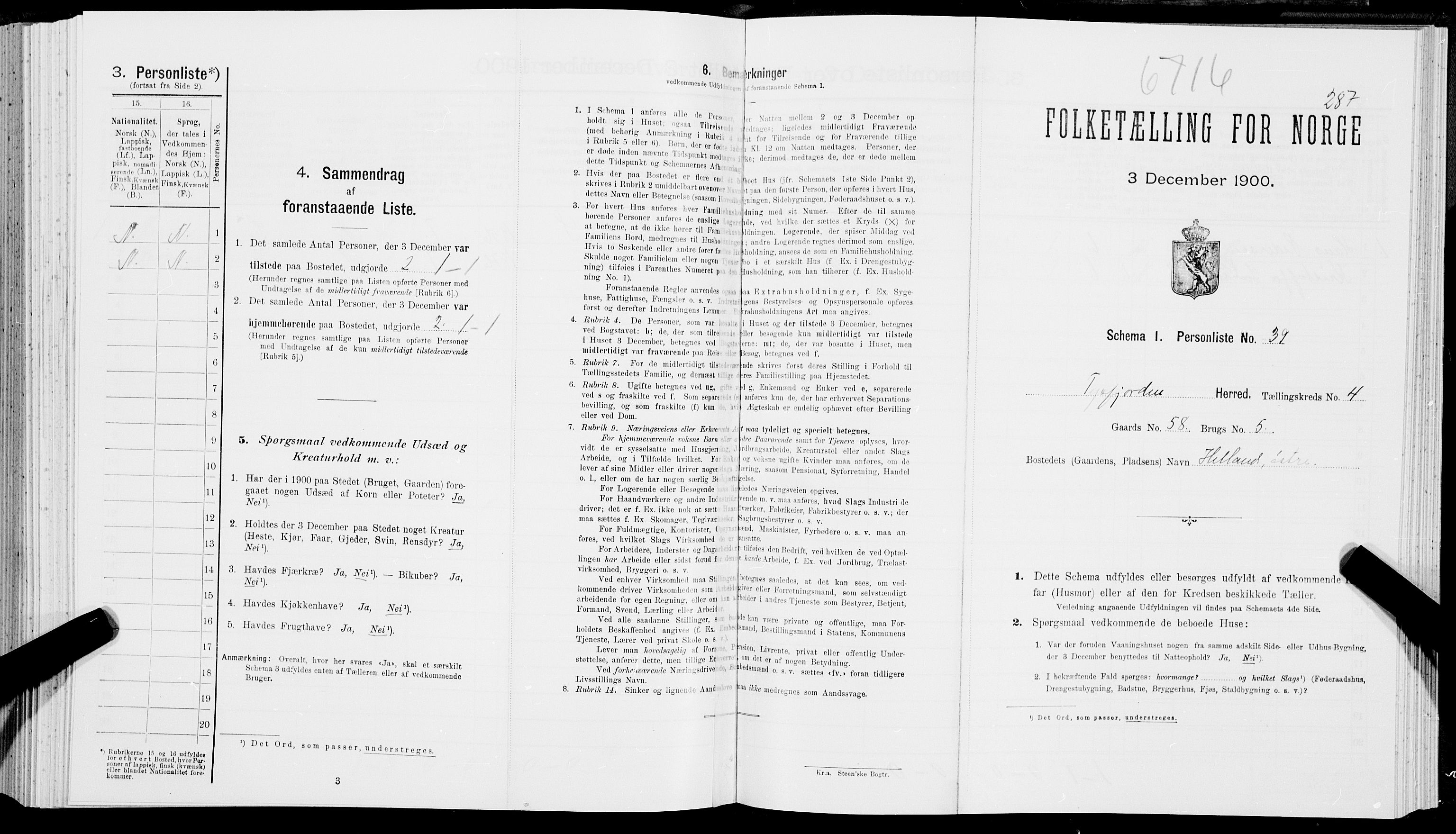 SAT, Folketelling 1900 for 1850 Tysfjord herred, 1900, s. 583