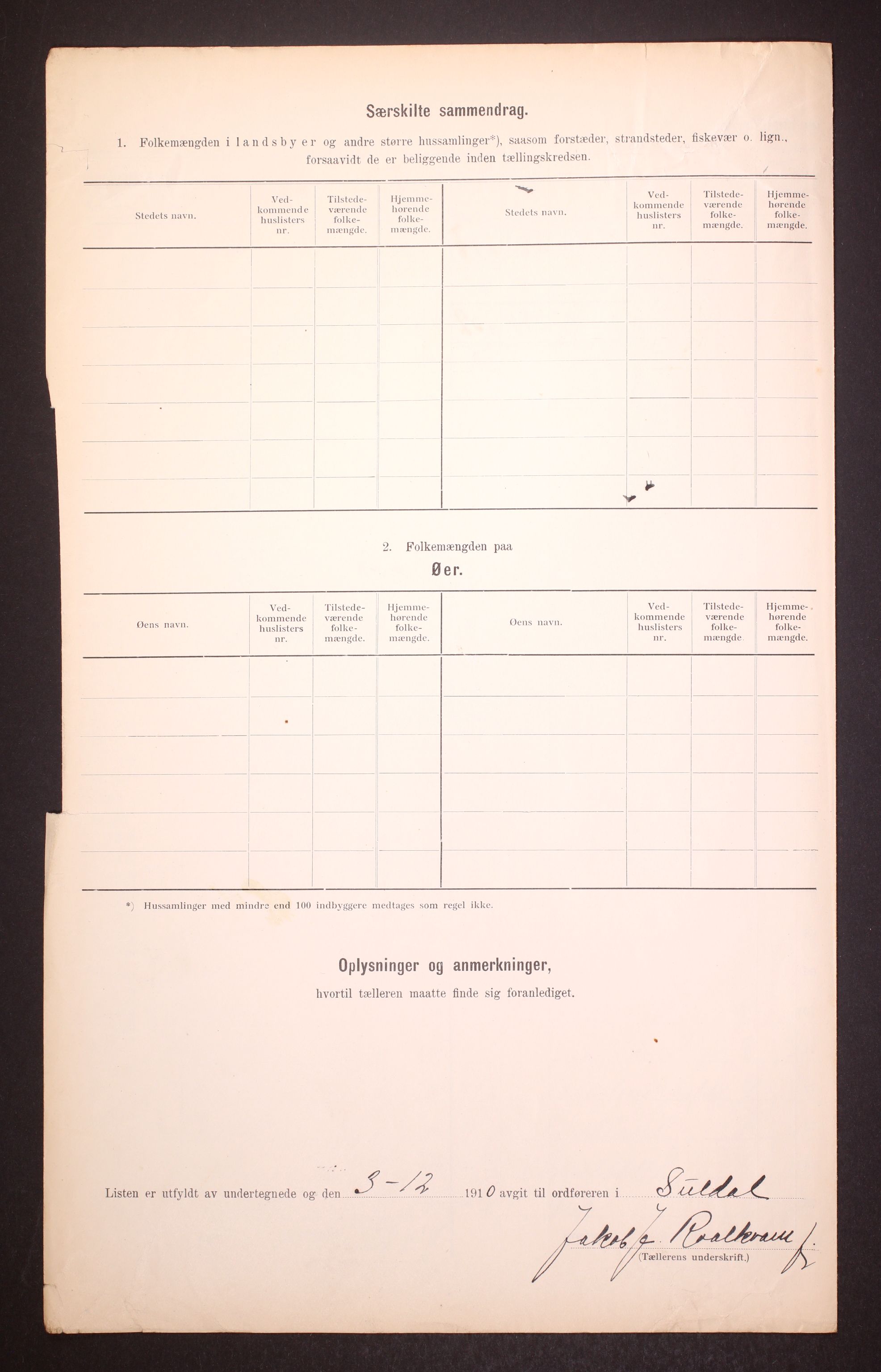 RA, Folketelling 1910 for 1134 Suldal herred, 1910, s. 30