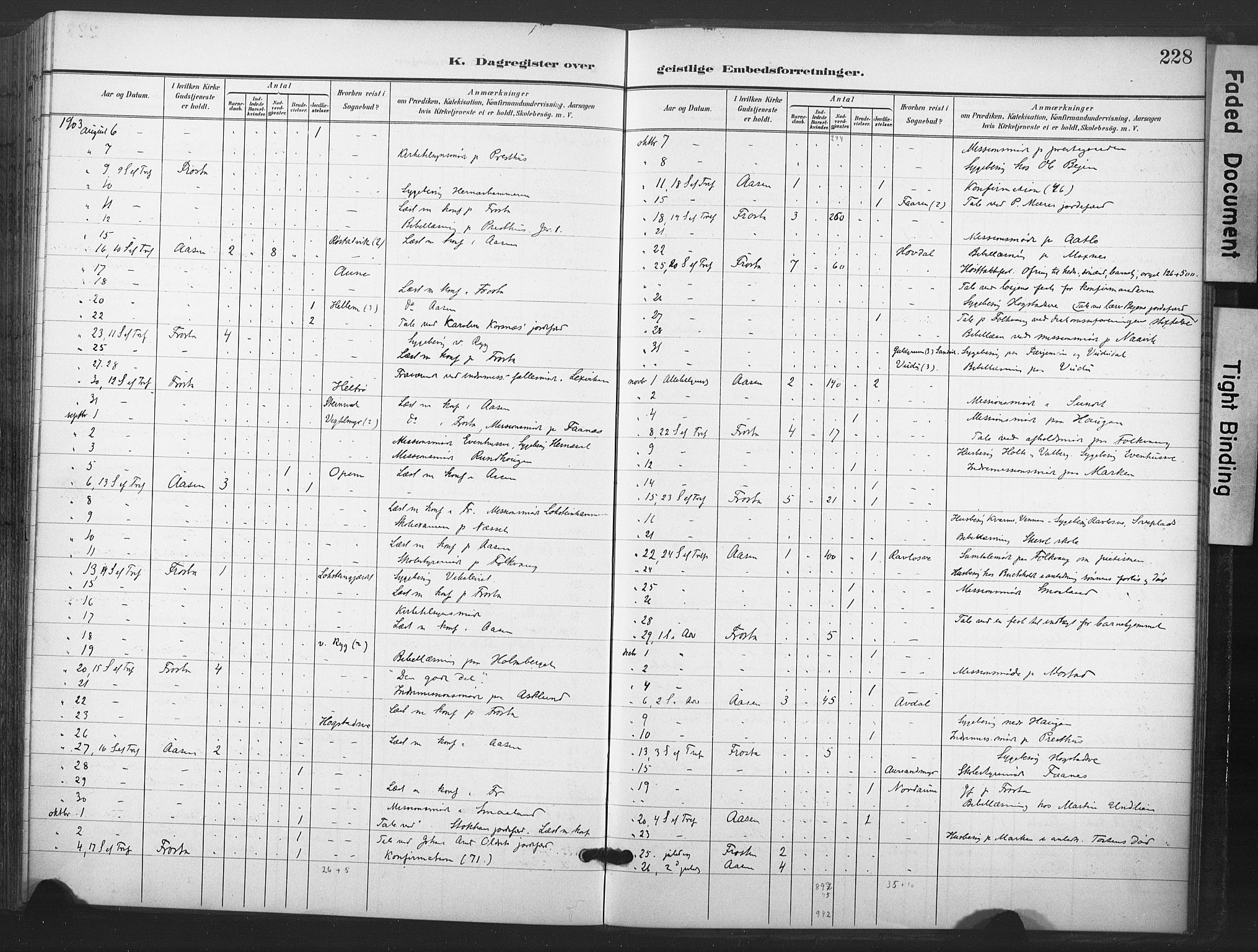 Ministerialprotokoller, klokkerbøker og fødselsregistre - Nord-Trøndelag, SAT/A-1458/713/L0122: Ministerialbok nr. 713A11, 1899-1910, s. 228