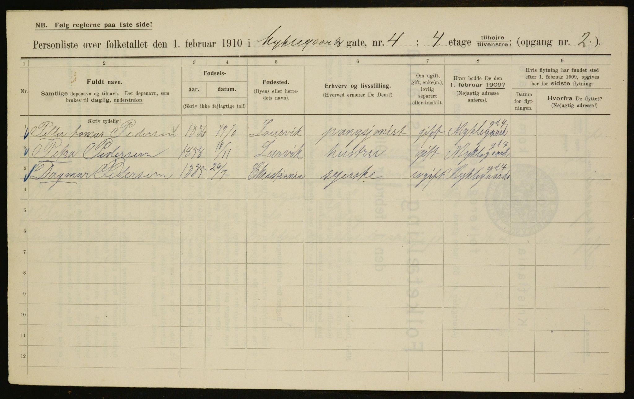 OBA, Kommunal folketelling 1.2.1910 for Kristiania, 1910, s. 65955