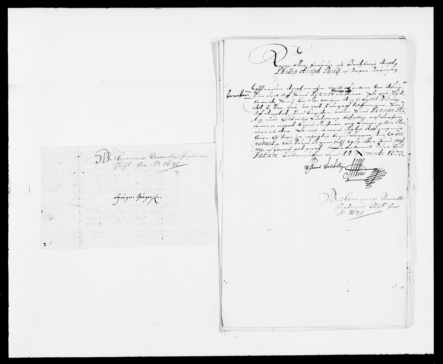 Rentekammeret inntil 1814, Reviderte regnskaper, Fogderegnskap, RA/EA-4092/R34/L2042: Fogderegnskap Bamble, 1673-1675, s. 433