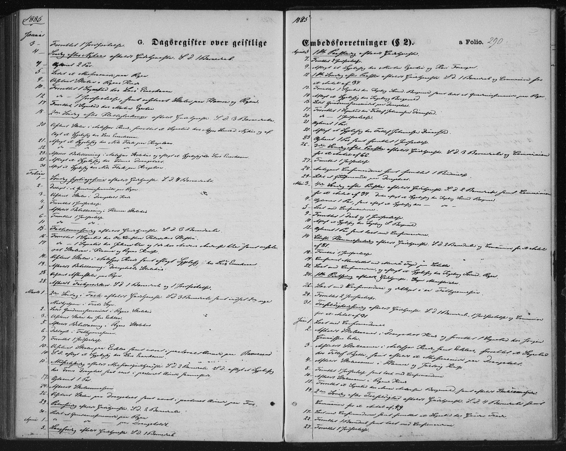 Tveit sokneprestkontor, SAK/1111-0043/F/Fa/L0006: Ministerialbok nr. A 6, 1872-1886, s. 290
