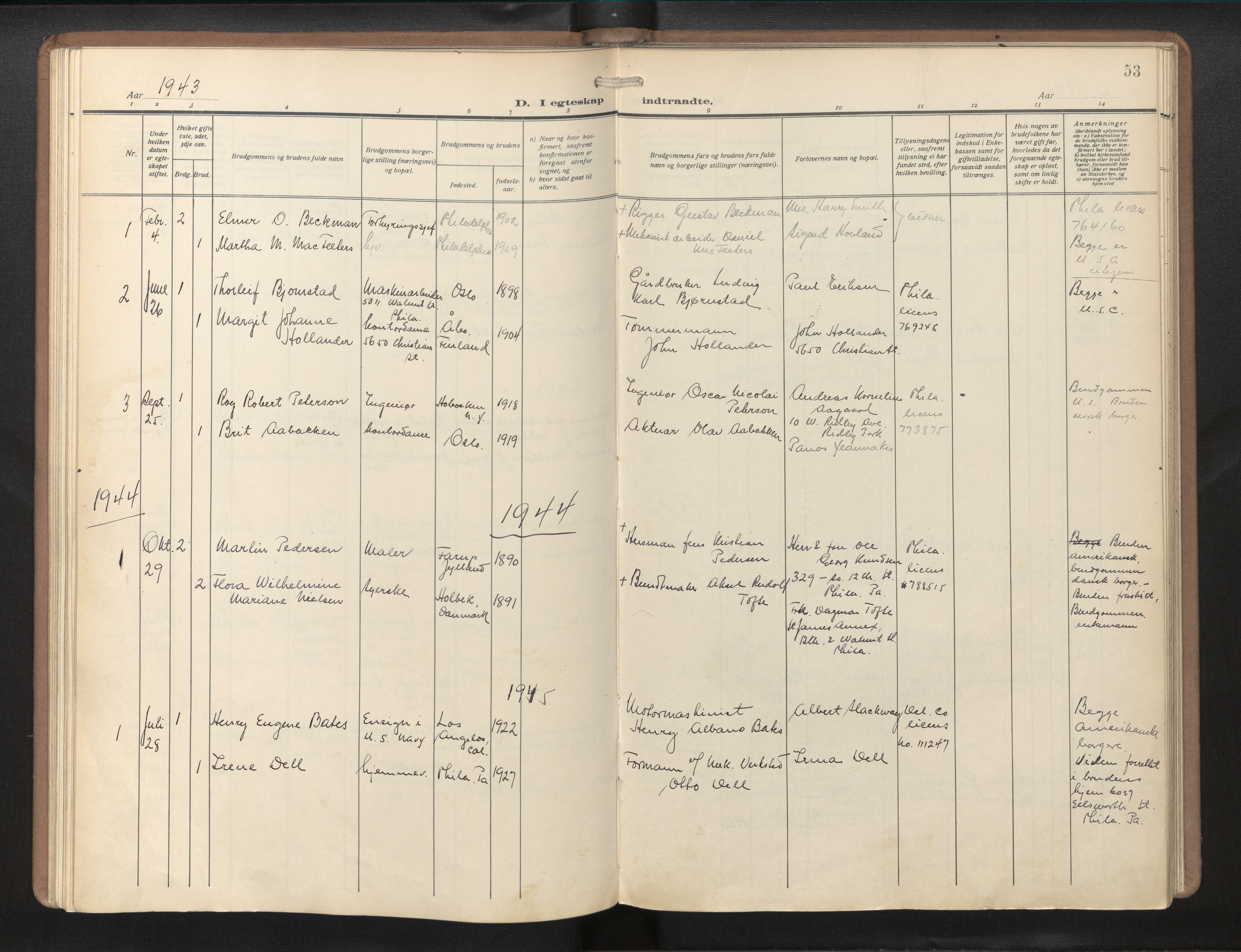 Den norske sjømannsmisjon i utlandet/Philadelphia, AV/SAB-SAB/PA-0113/H/Ha/L0002: Ministerialbok nr. A 2, 1931-1957, s. 52b-53a