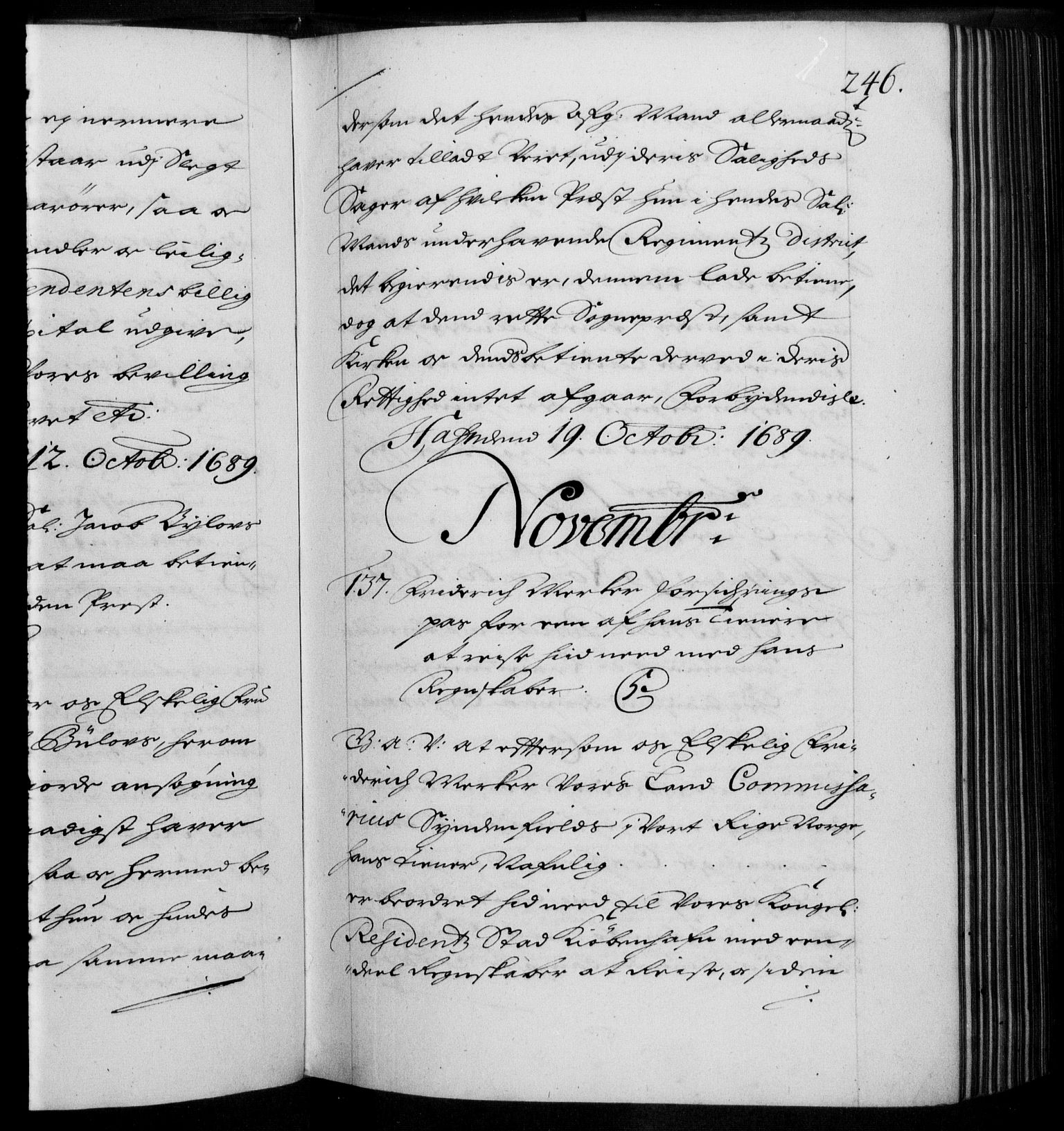 Danske Kanselli 1572-1799, RA/EA-3023/F/Fc/Fca/Fcaa/L0015: Norske registre (mikrofilm), 1688-1691, s. 246a
