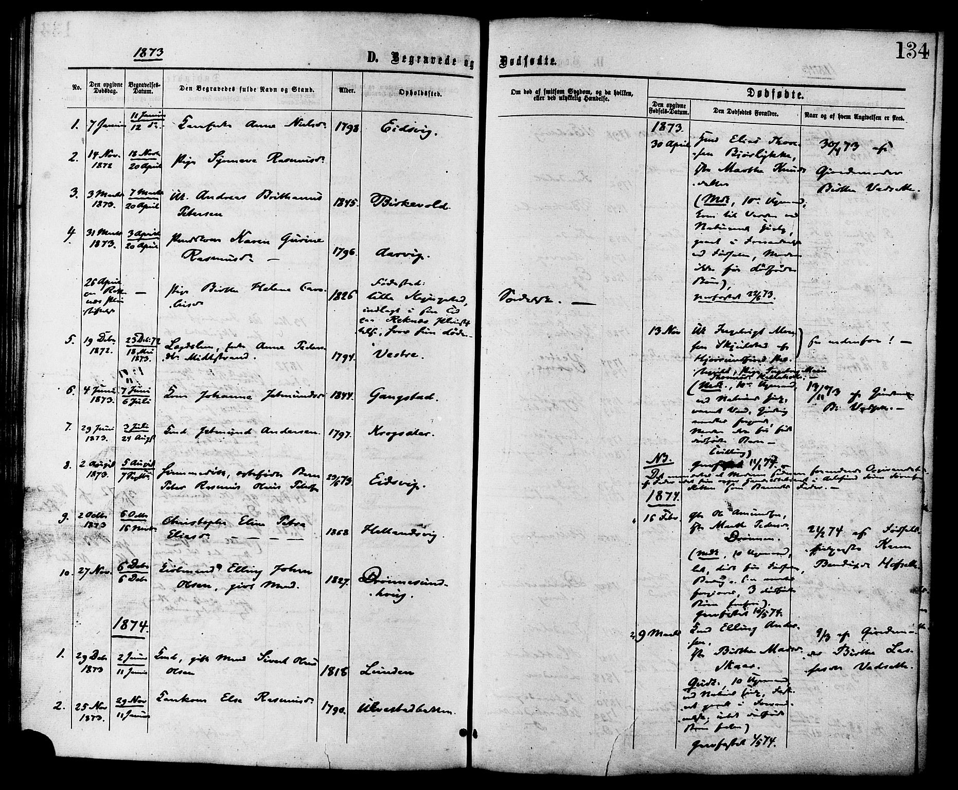 Ministerialprotokoller, klokkerbøker og fødselsregistre - Møre og Romsdal, AV/SAT-A-1454/525/L0373: Ministerialbok nr. 525A03, 1864-1879, s. 134