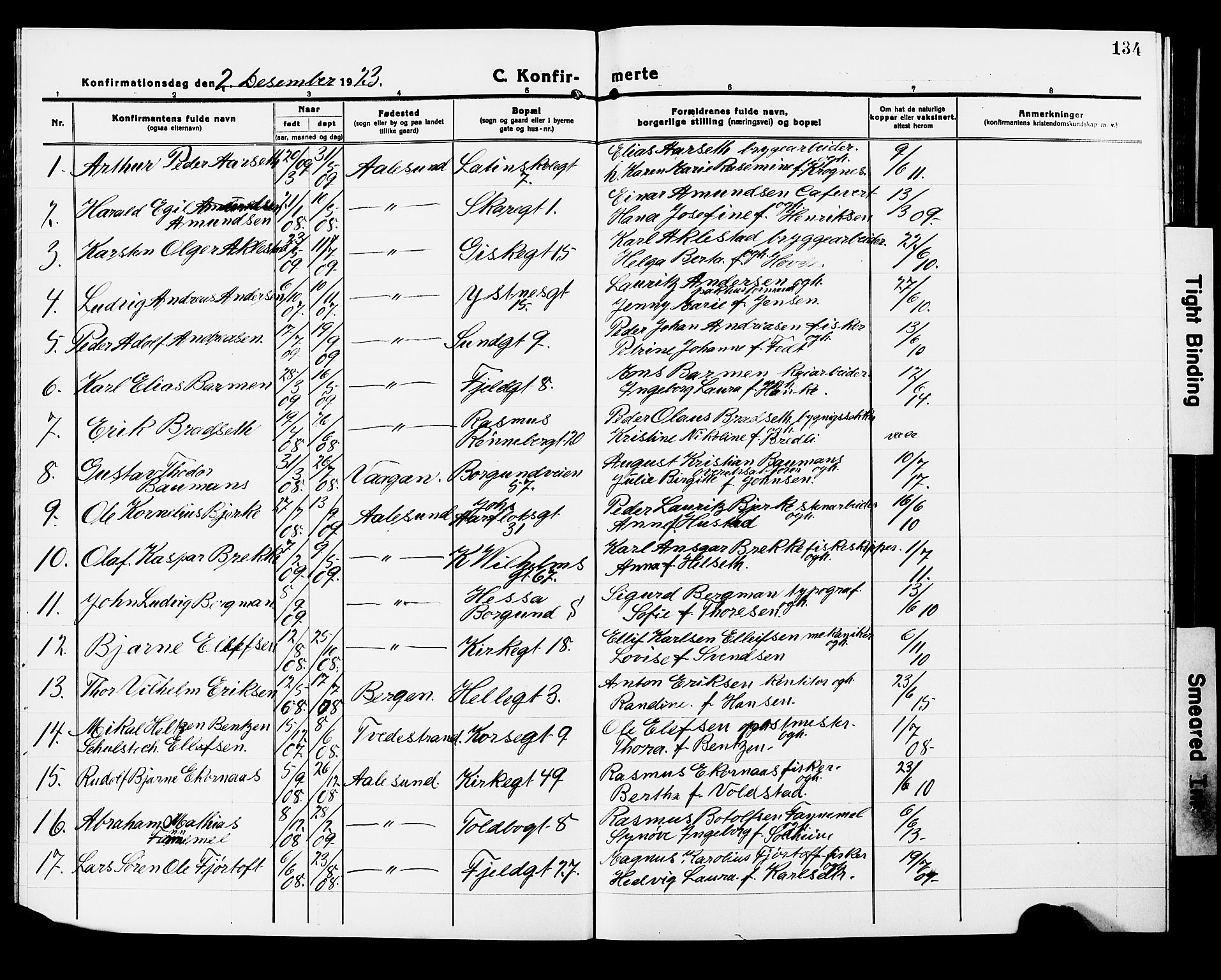 Ministerialprotokoller, klokkerbøker og fødselsregistre - Møre og Romsdal, AV/SAT-A-1454/529/L0472: Klokkerbok nr. 529C09, 1917-1929, s. 134