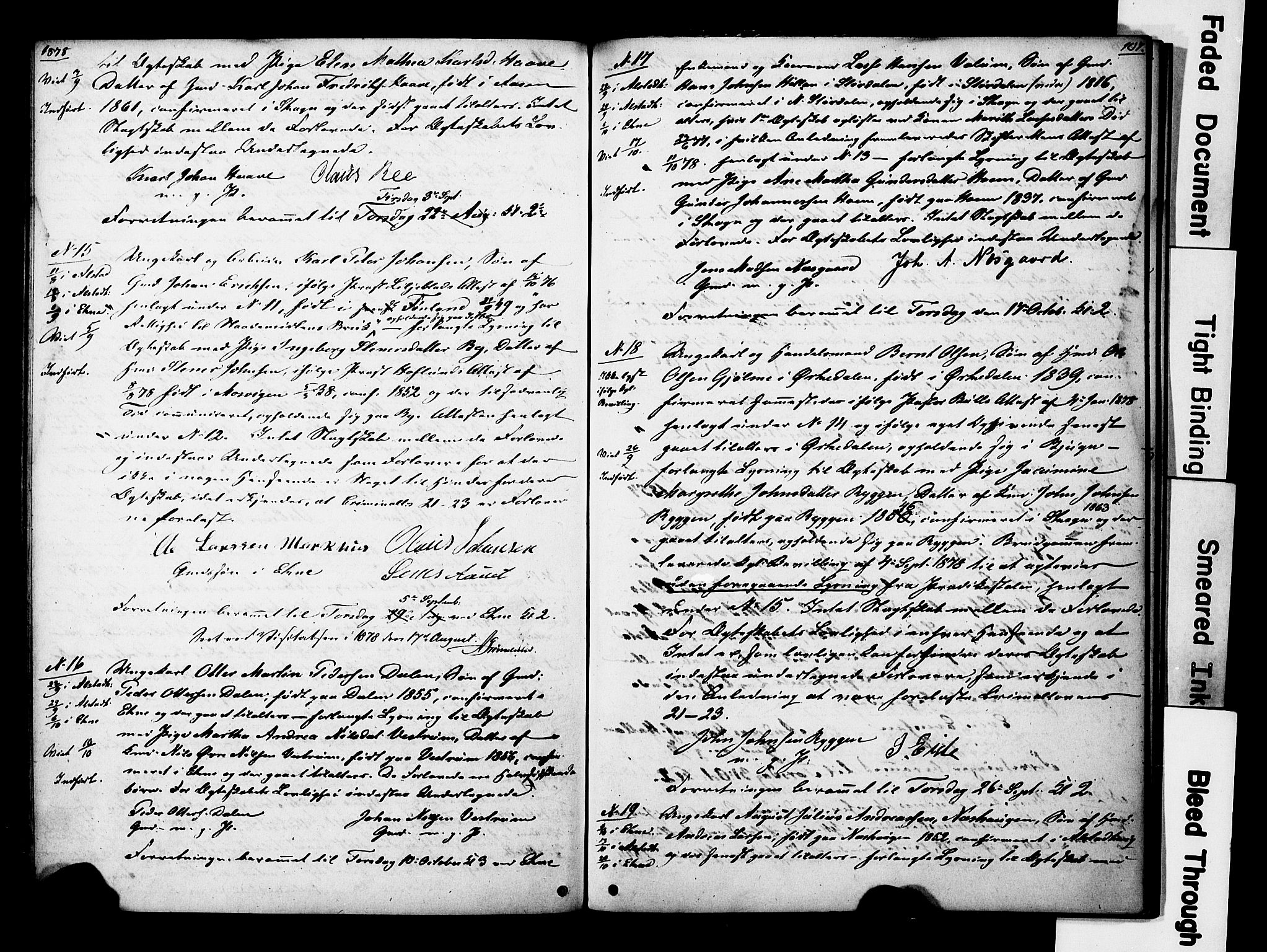Ministerialprotokoller, klokkerbøker og fødselsregistre - Nord-Trøndelag, SAT/A-1458/717/L0161: Forlovererklæringer nr. 717A11, 1850-1895, s. 107