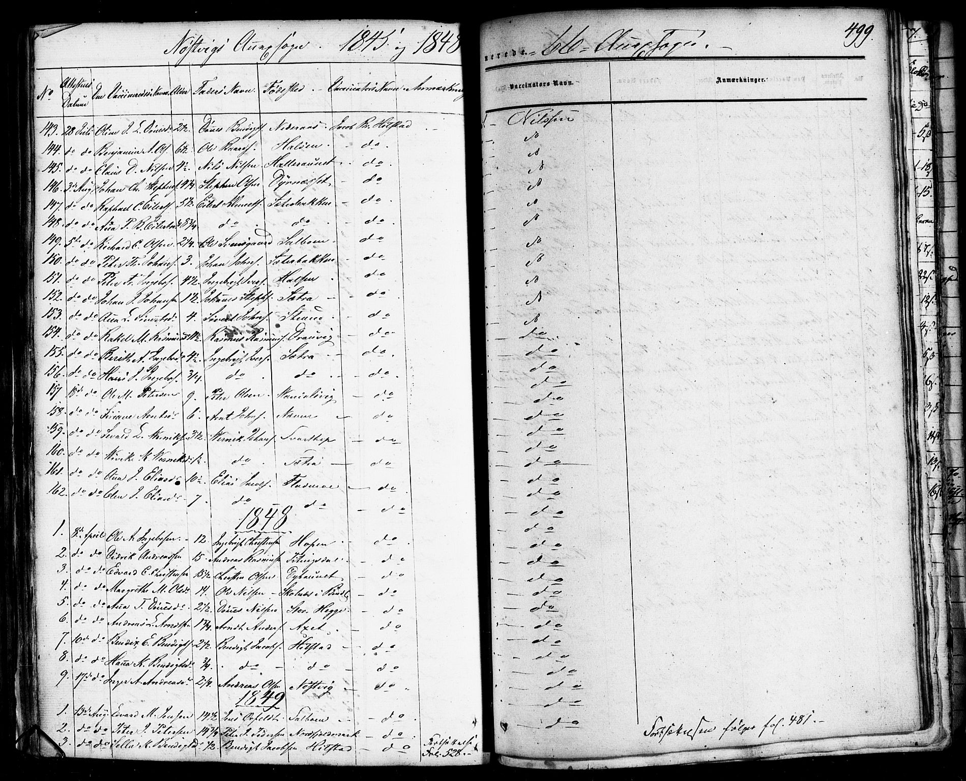 Ministerialprotokoller, klokkerbøker og fødselsregistre - Nordland, SAT/A-1459/814/L0224: Ministerialbok nr. 814A05, 1834-1874, s. 499