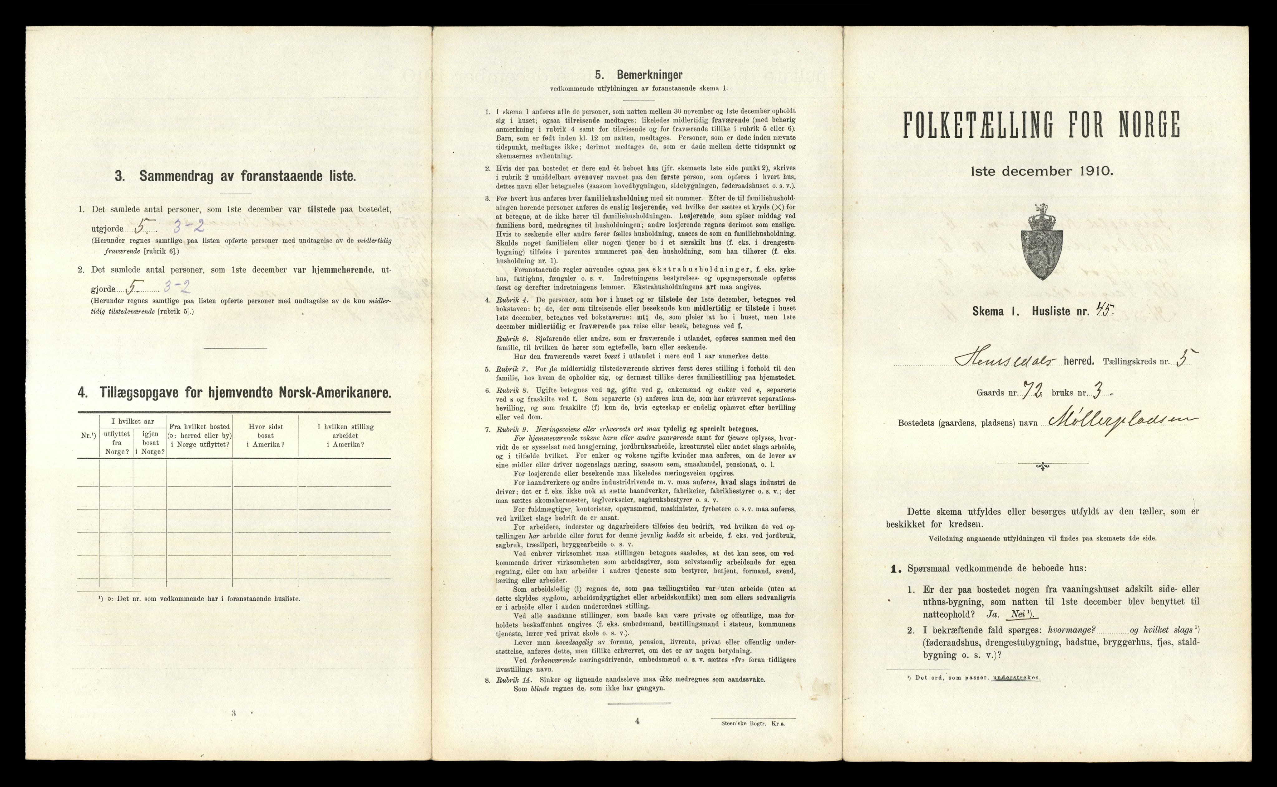 RA, Folketelling 1910 for 0618 Hemsedal herred, 1910, s. 340