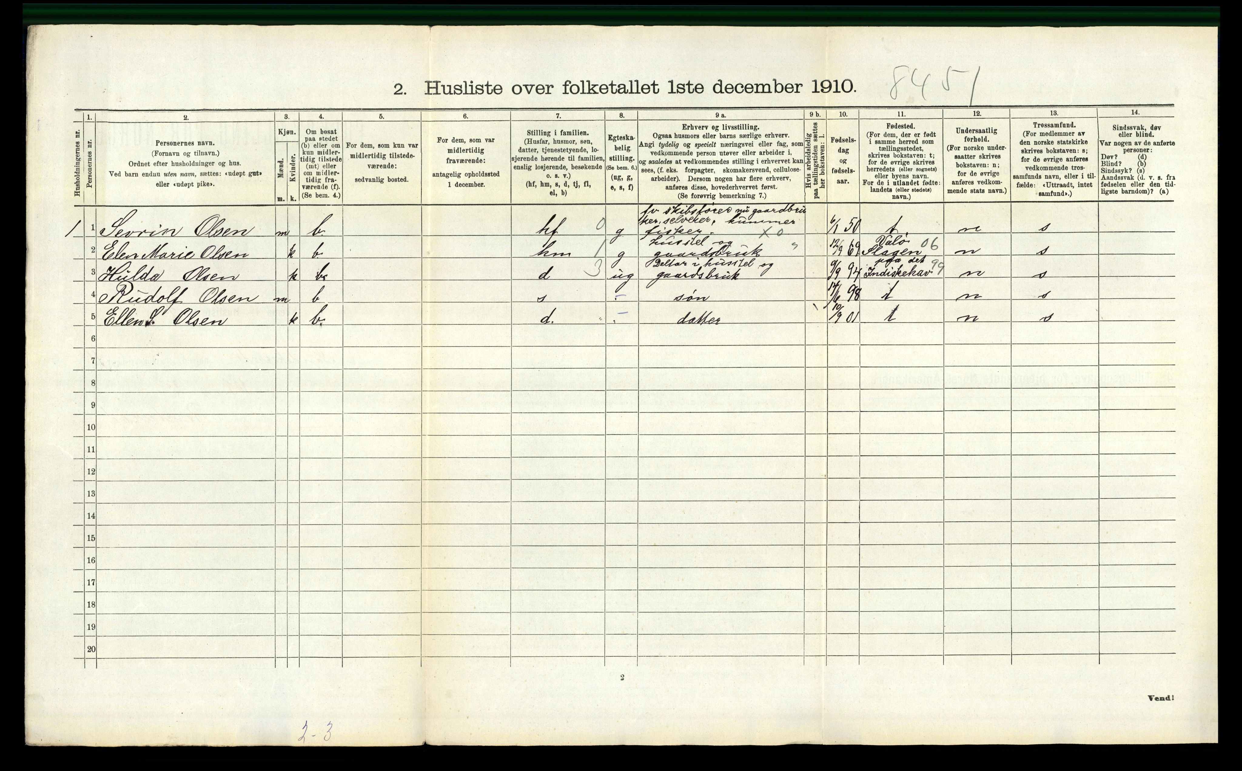 RA, Folketelling 1910 for 0724 Sandeherred herred, 1910, s. 2310