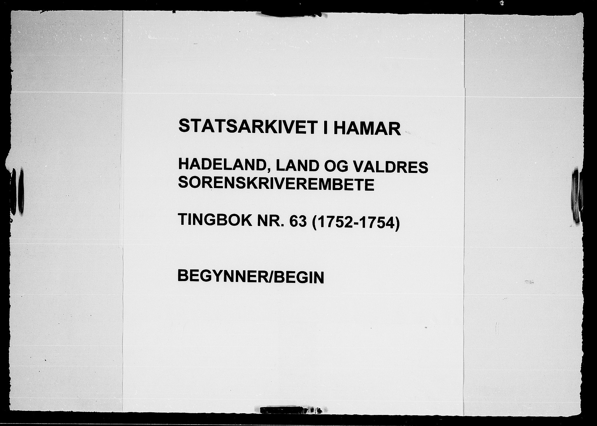 Hadeland, Land og Valdres sorenskriveri, SAH/TING-028/G/Gb/L0063: Tingbok - Jevnaker og Gran, 1752-1754