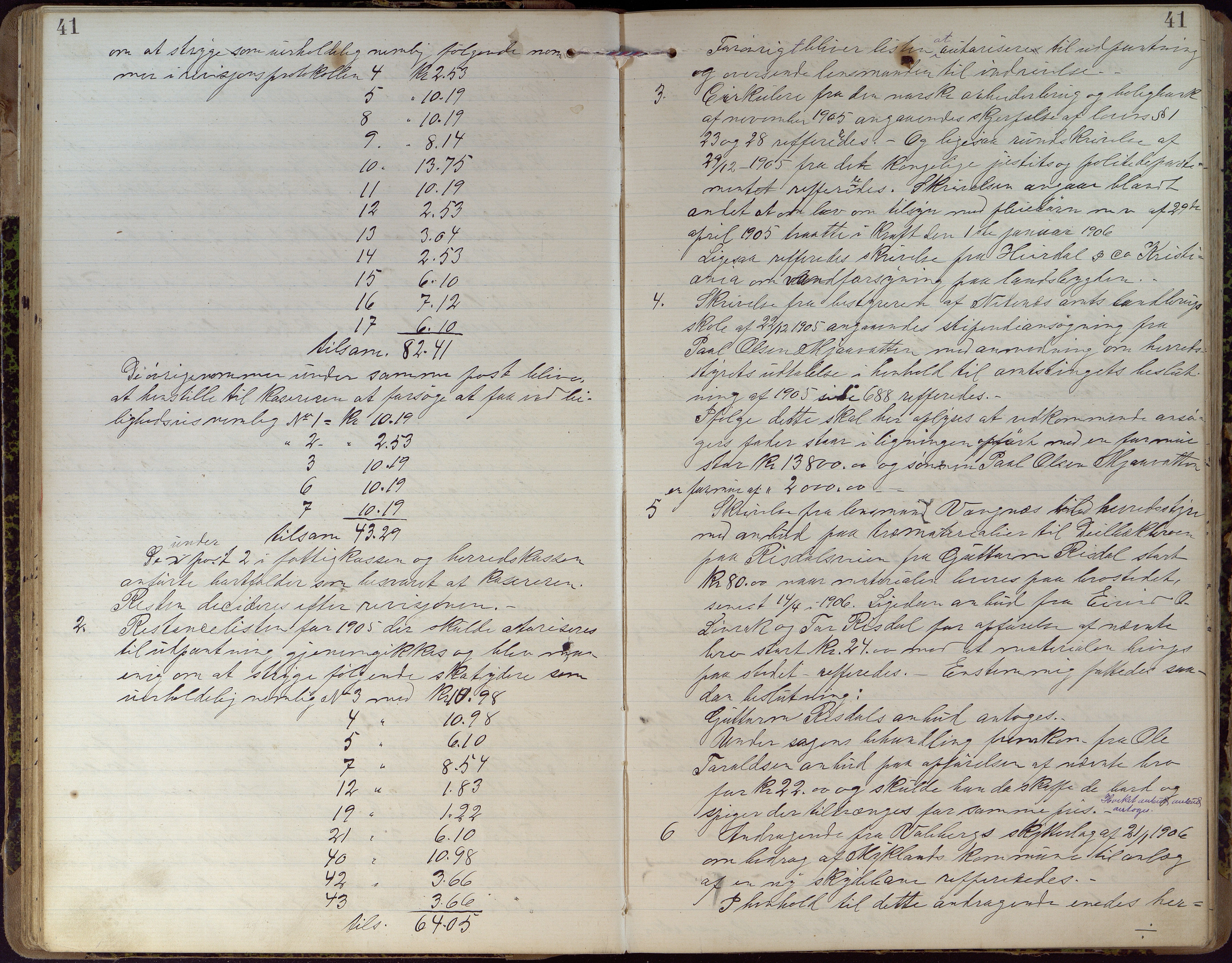 Mykland kommune, Formannskap og kommunestyre, AAKS/KA0932-120/A/L0001b: Forhandlingsprotokoll , 1902-1915, s. 41