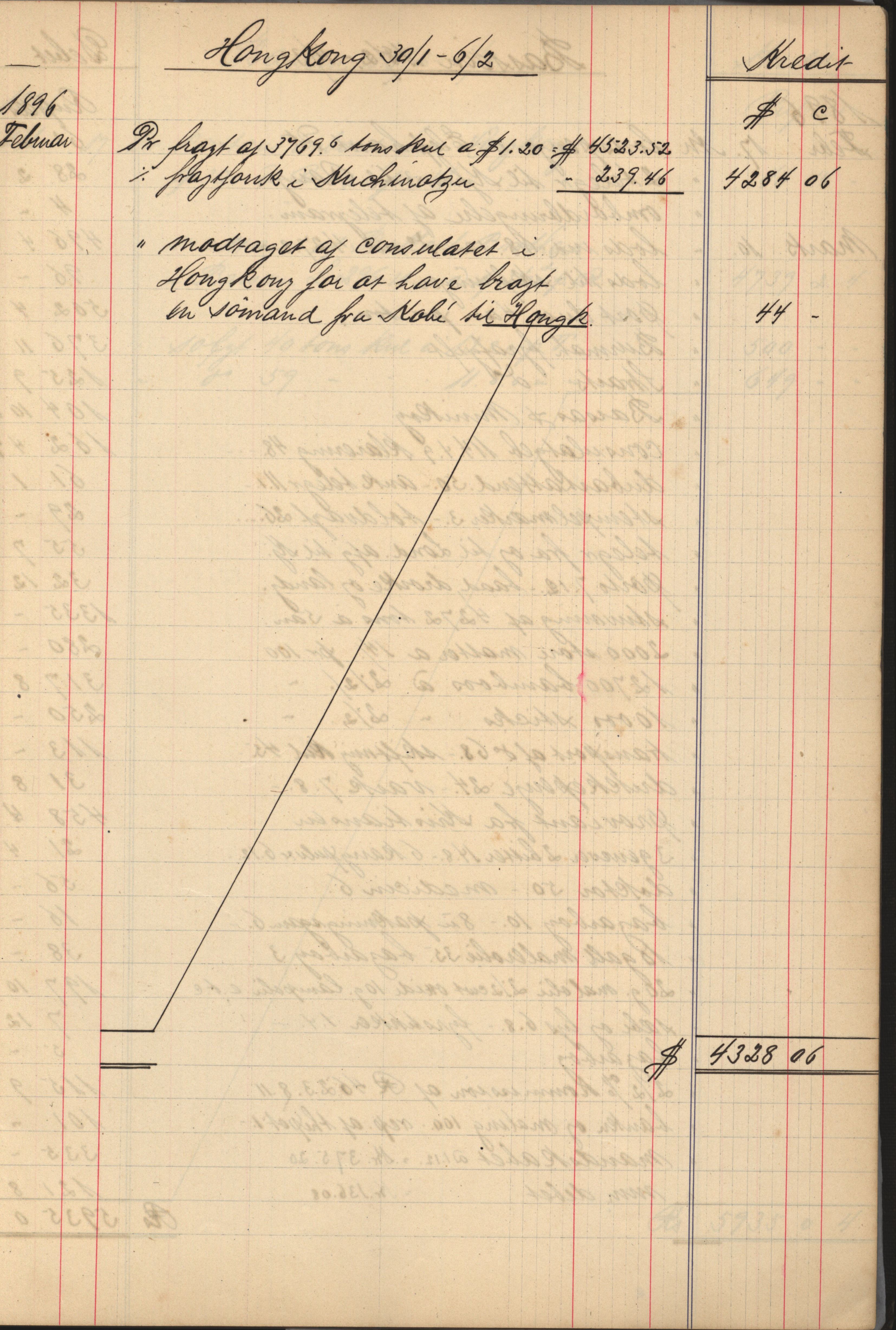 Pa 183 - Krogh-Hansen. Kaptein, VEMU/A-1235/R/L0002: Regnskapsbok for skipene St. Andrews, Norman Isles og Guernsey, 1894-1903