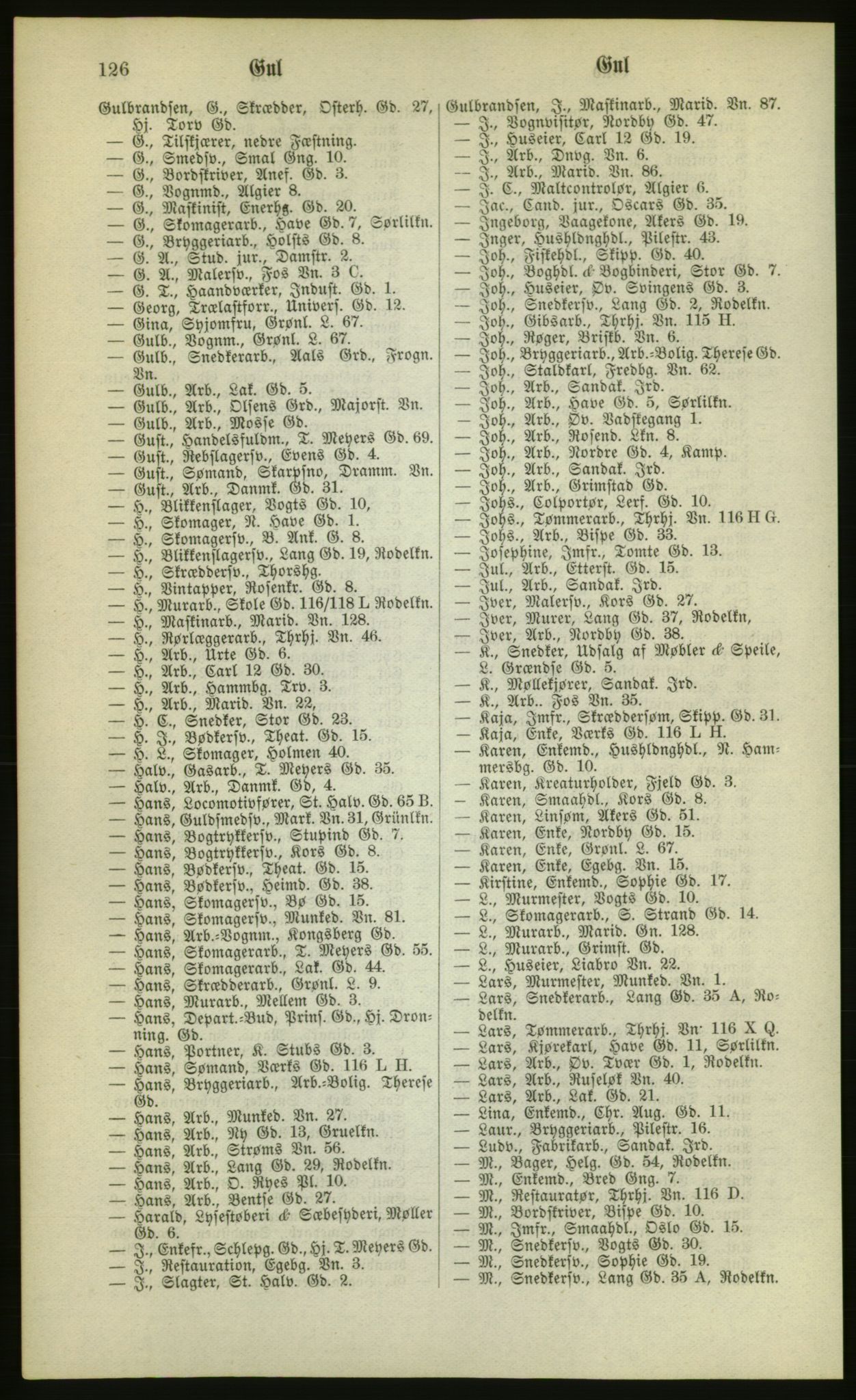 Kristiania/Oslo adressebok, PUBL/-, 1880, s. 126