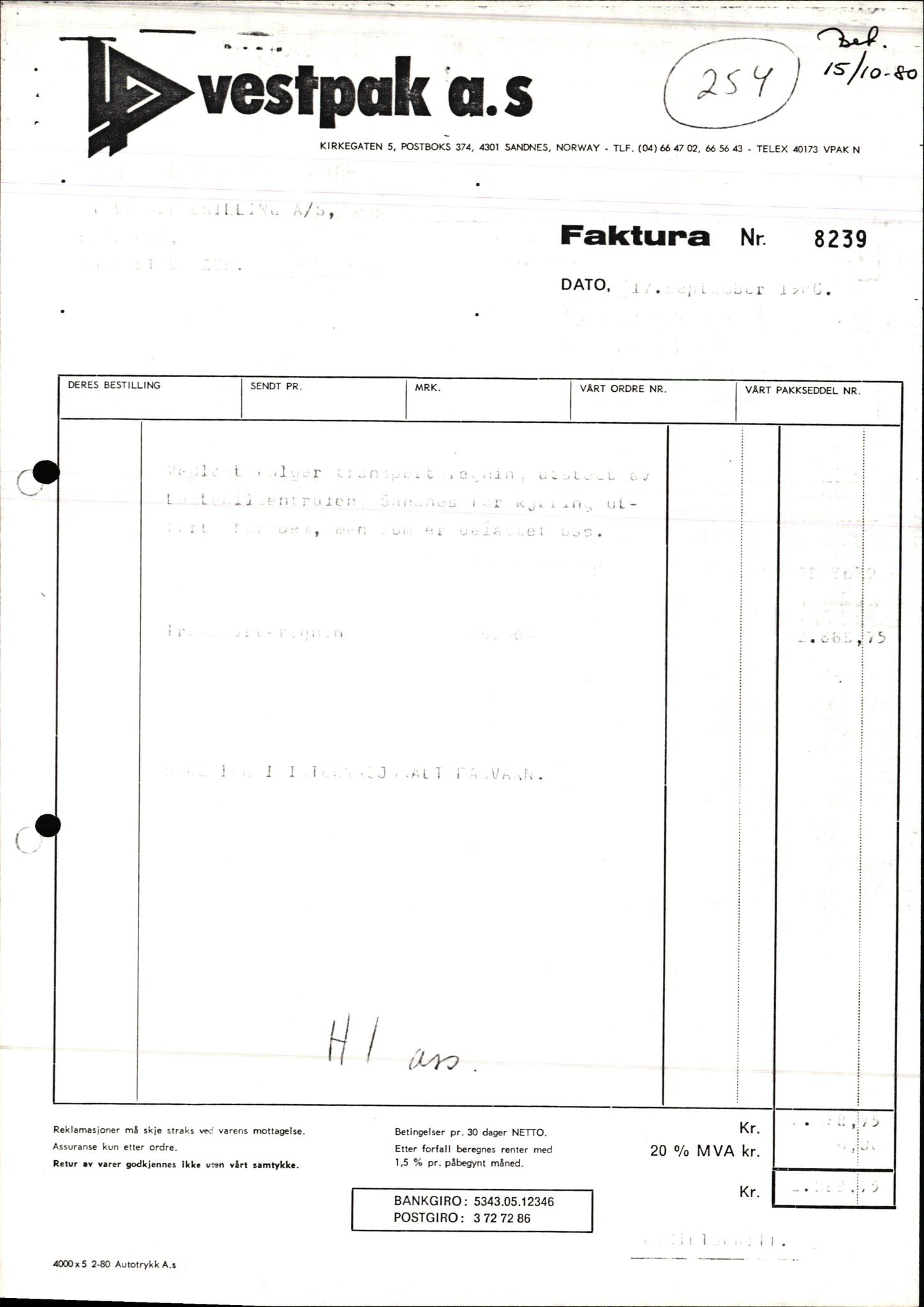 Pa 1503 - Stavanger Drilling AS, AV/SAST-A-101906/2/E/Ec/Eca/L0013: Sak og korrespondanse, 1980-1982