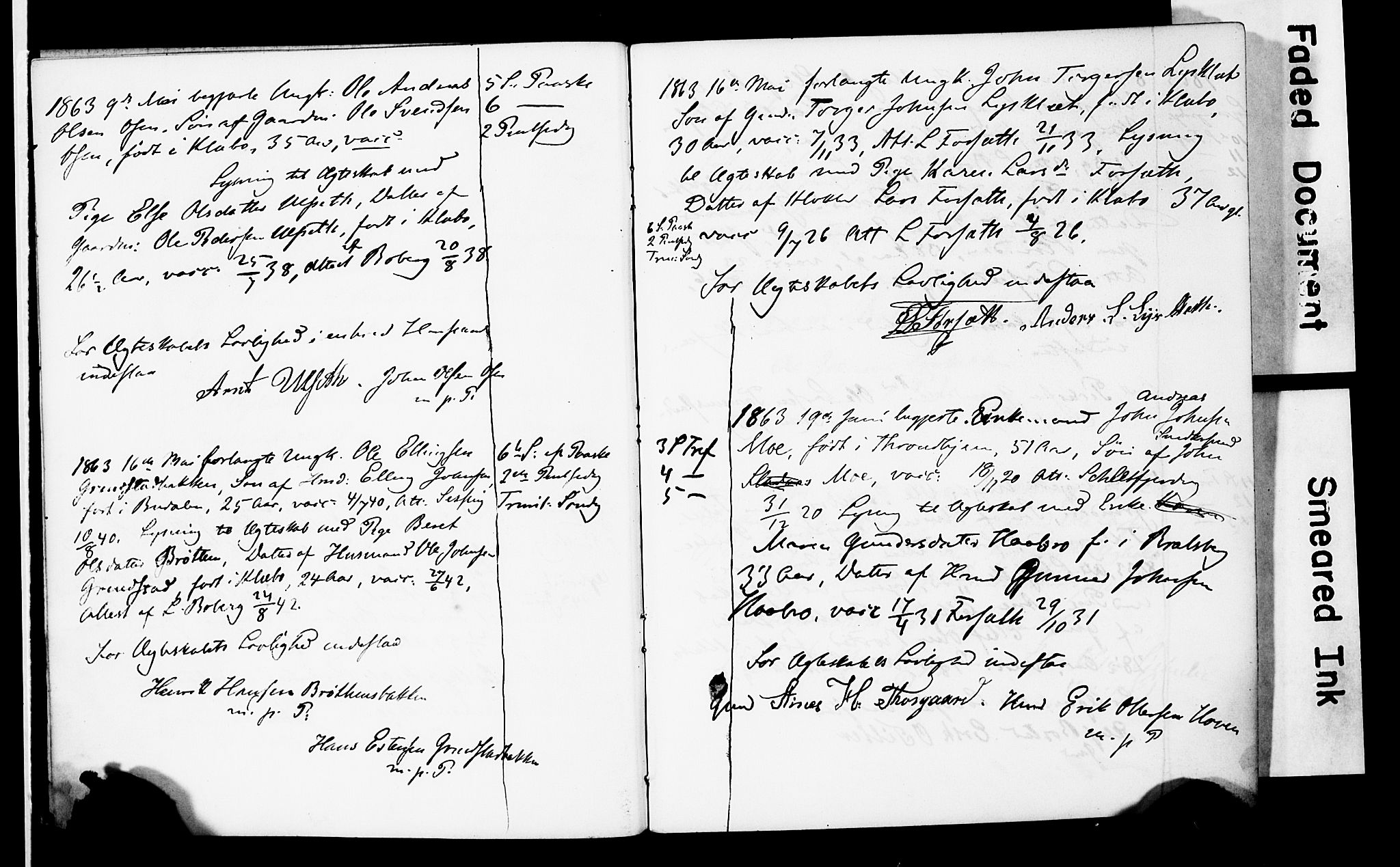 Ministerialprotokoller, klokkerbøker og fødselsregistre - Sør-Trøndelag, AV/SAT-A-1456/618/L0445: Lysningsprotokoll nr. 618A08, 1863-1898