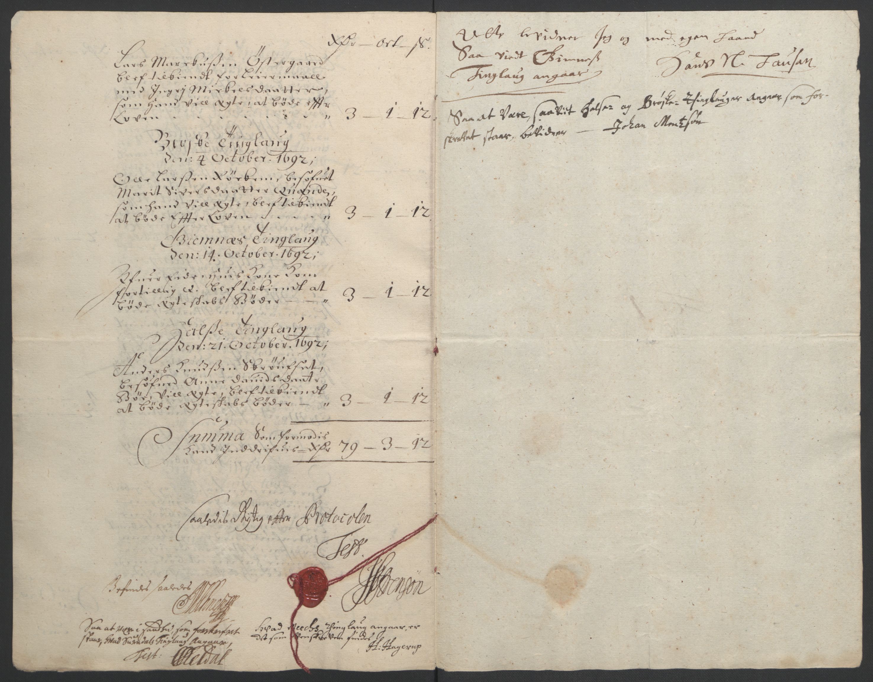 Rentekammeret inntil 1814, Reviderte regnskaper, Fogderegnskap, RA/EA-4092/R56/L3735: Fogderegnskap Nordmøre, 1692-1693, s. 177
