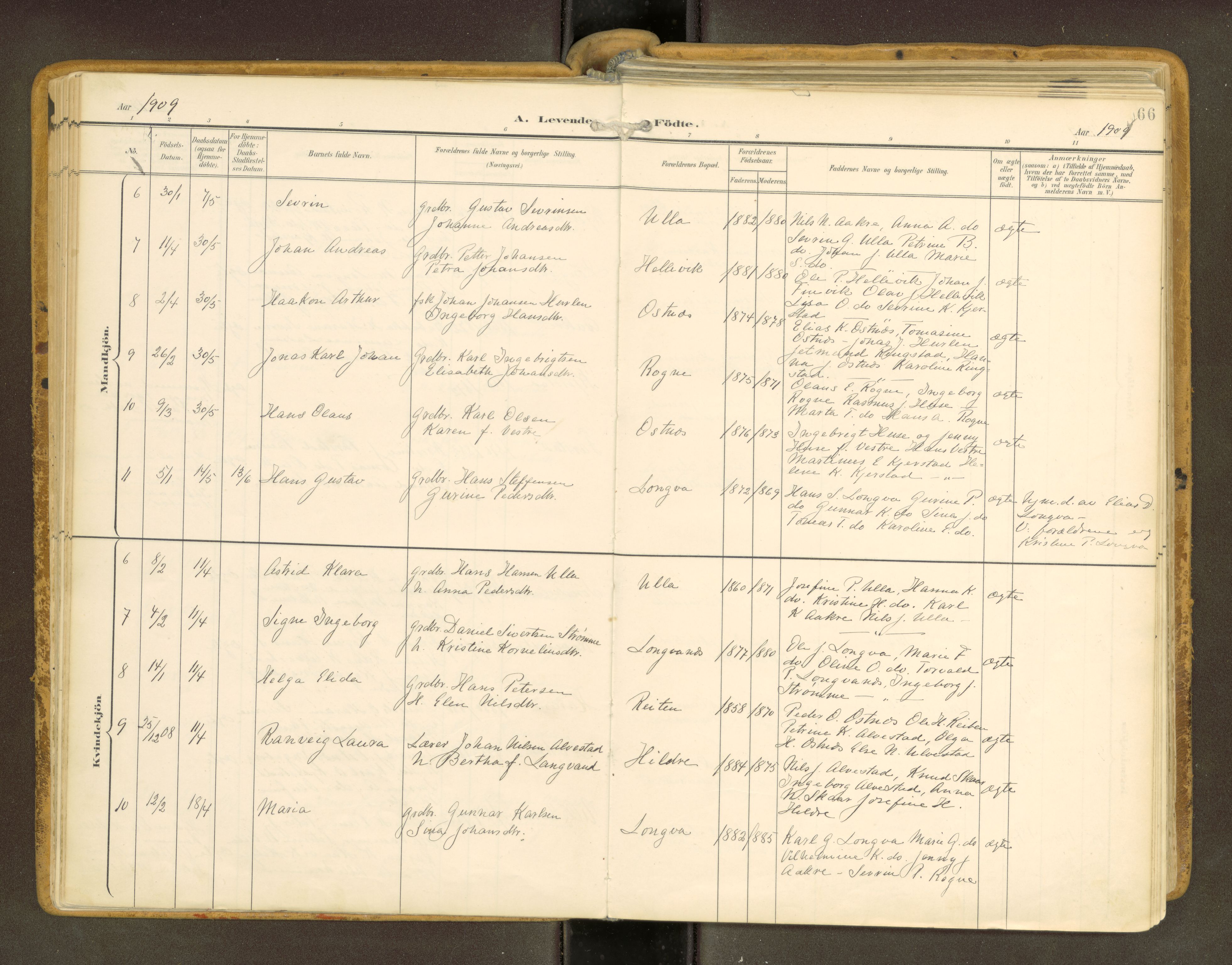 Ministerialprotokoller, klokkerbøker og fødselsregistre - Møre og Romsdal, AV/SAT-A-1454/536/L0517: Ministerialbok nr. 536A--, 1897-1917, s. 66