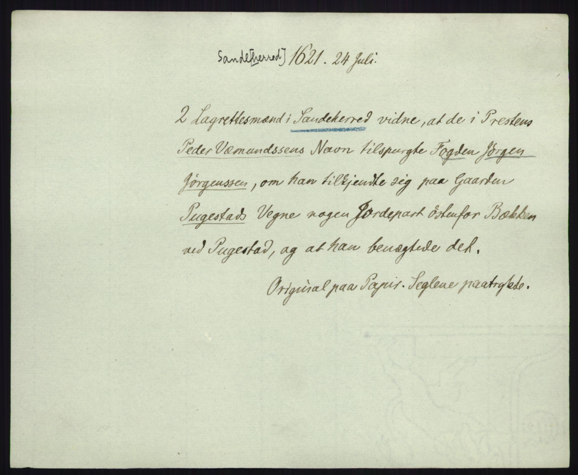 Riksarkivets diplomsamling, AV/RA-EA-5965/F35/F35b/L0006: Riksarkivets diplomer, seddelregister, 1613-1624, s. 519