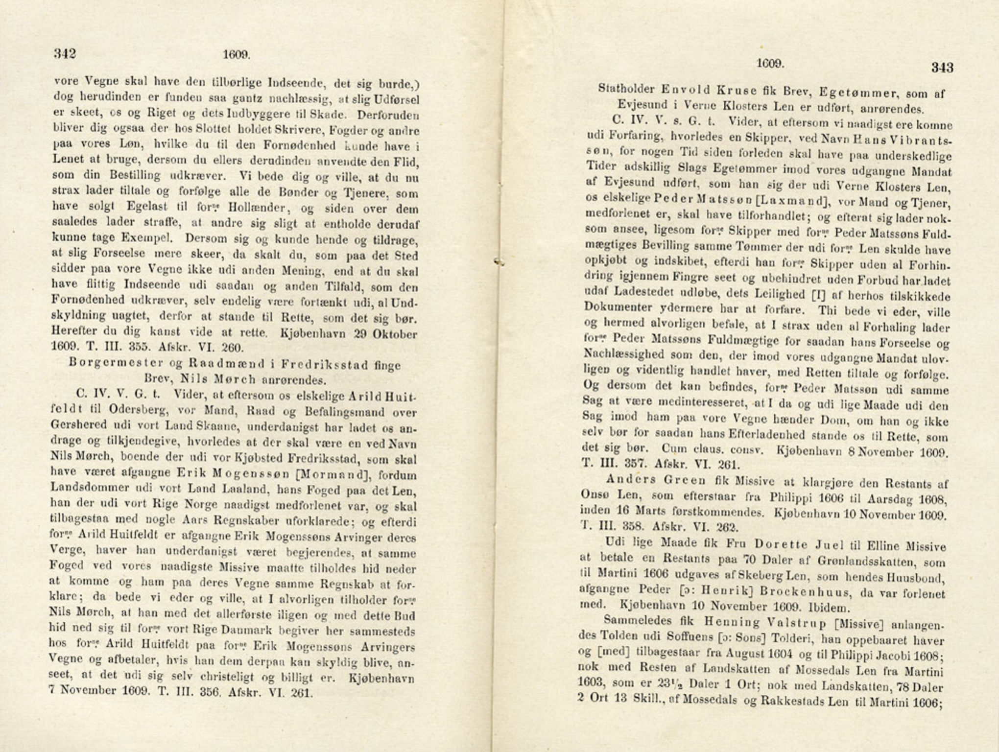 Publikasjoner utgitt av Det Norske Historiske Kildeskriftfond, PUBL/-/-/-: Norske Rigs-Registranter, bind 4, 1603-1618, s. 342-343