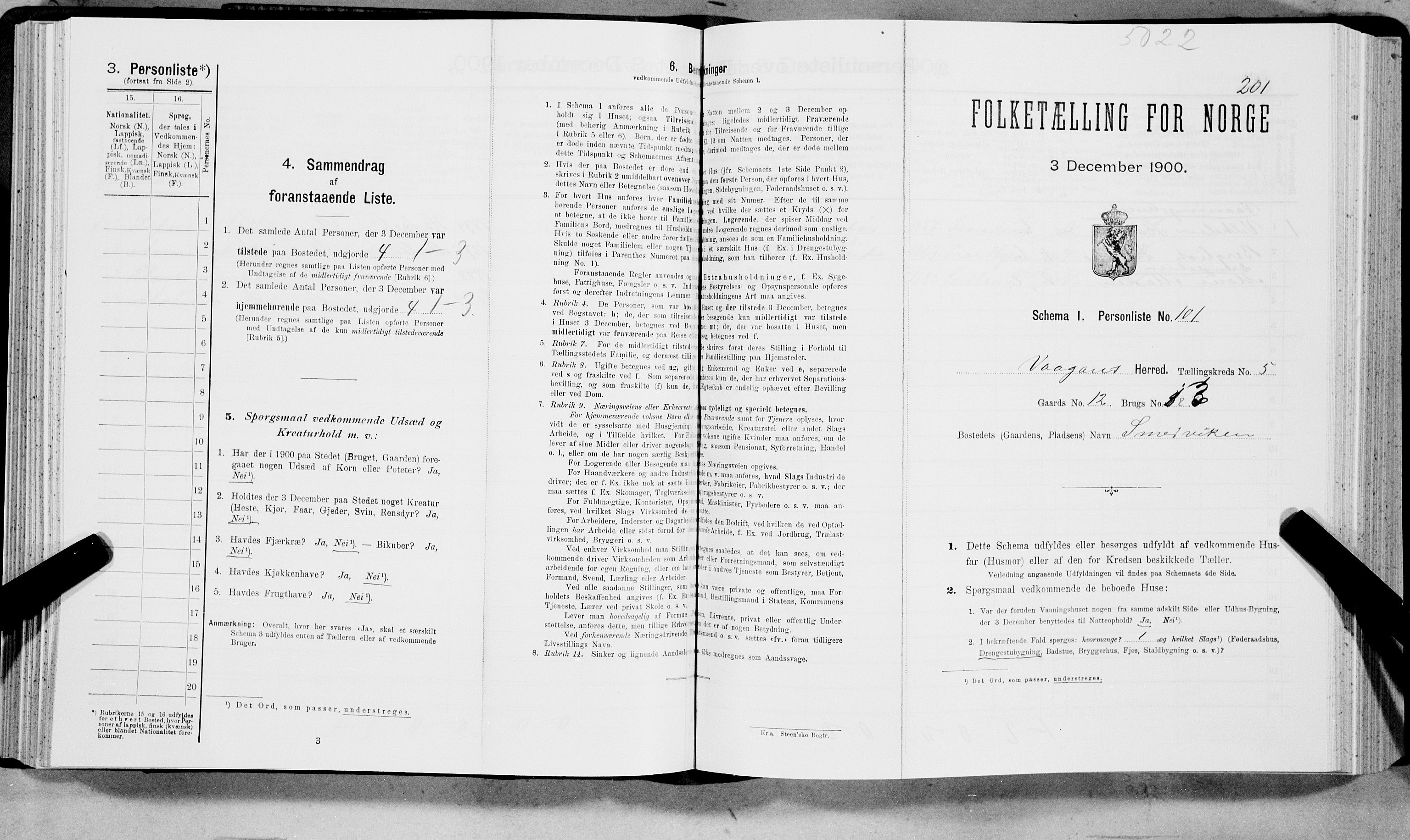 SAT, Folketelling 1900 for 1865 Vågan herred, 1900, s. 540