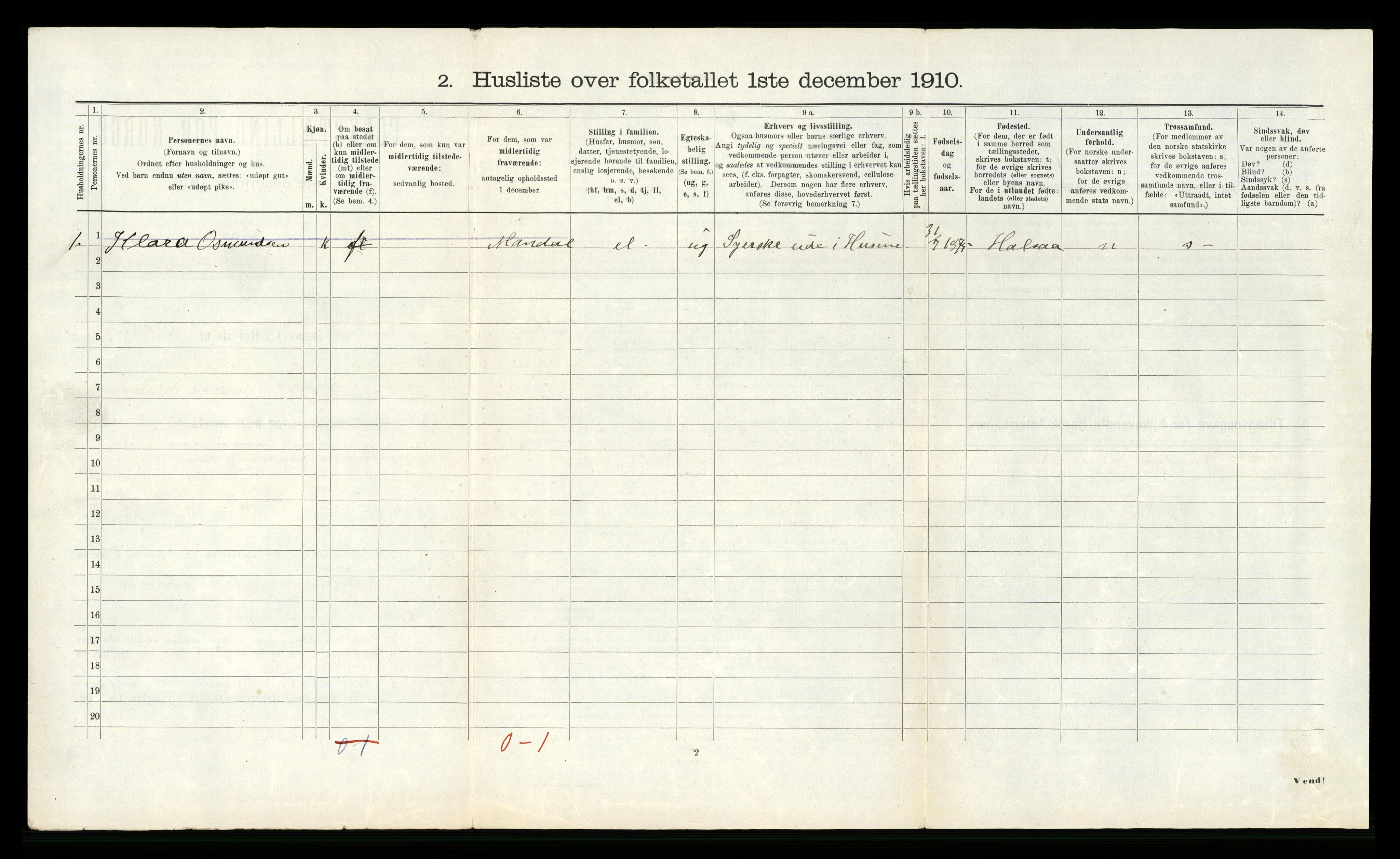 RA, Folketelling 1910 for 1019 Halse og Harkmark herred, 1910, s. 729