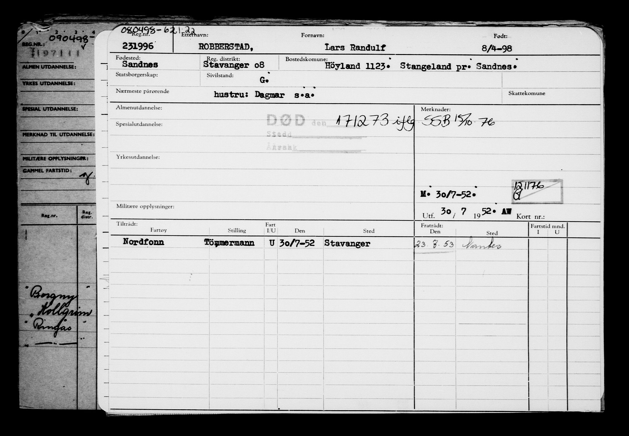 Direktoratet for sjømenn, AV/RA-S-3545/G/Gb/L0028: Hovedkort, 1898, s. 45