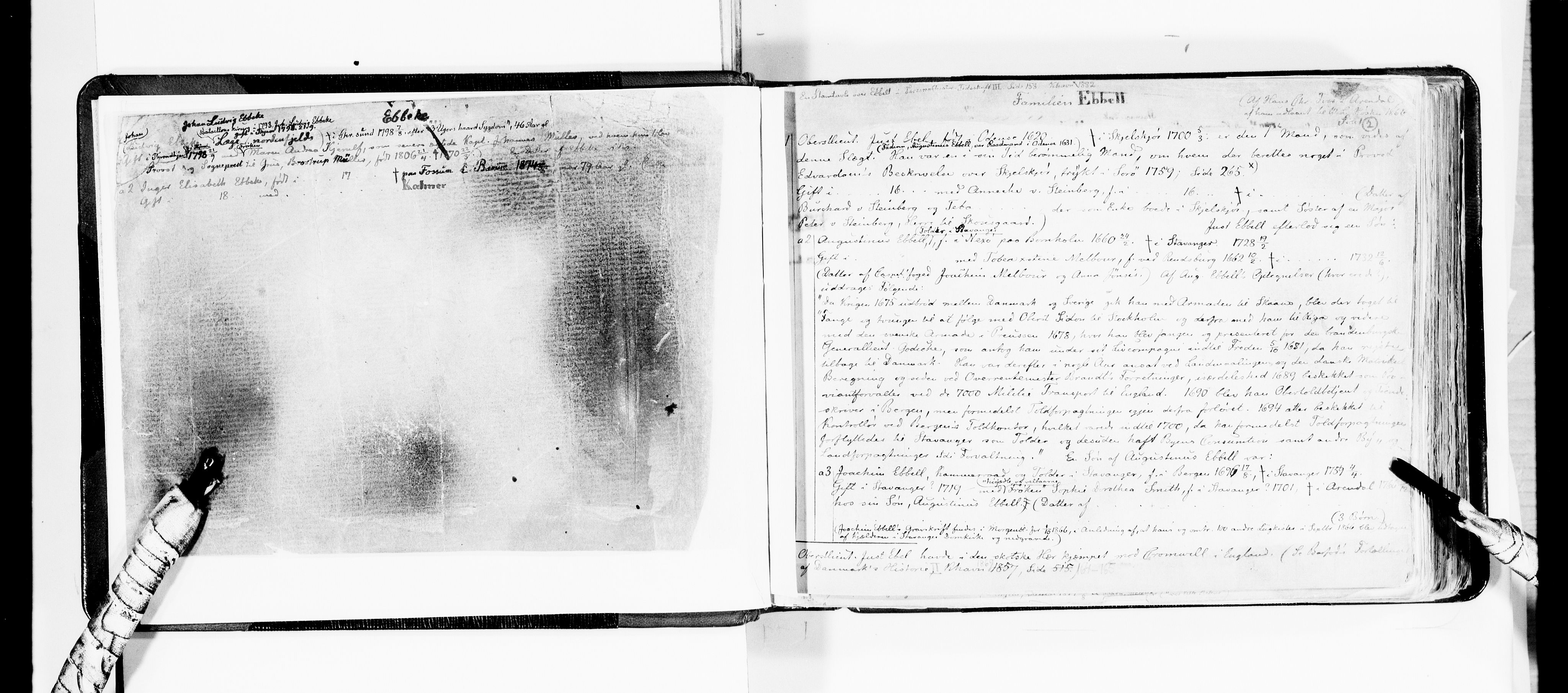 Lassens samlinger, AV/RA-PA-0051/F/Fa/L0012: Personalhistoriske og genealogiske opptegnelser: Ebbe - Eysteyn, 1500-1907
