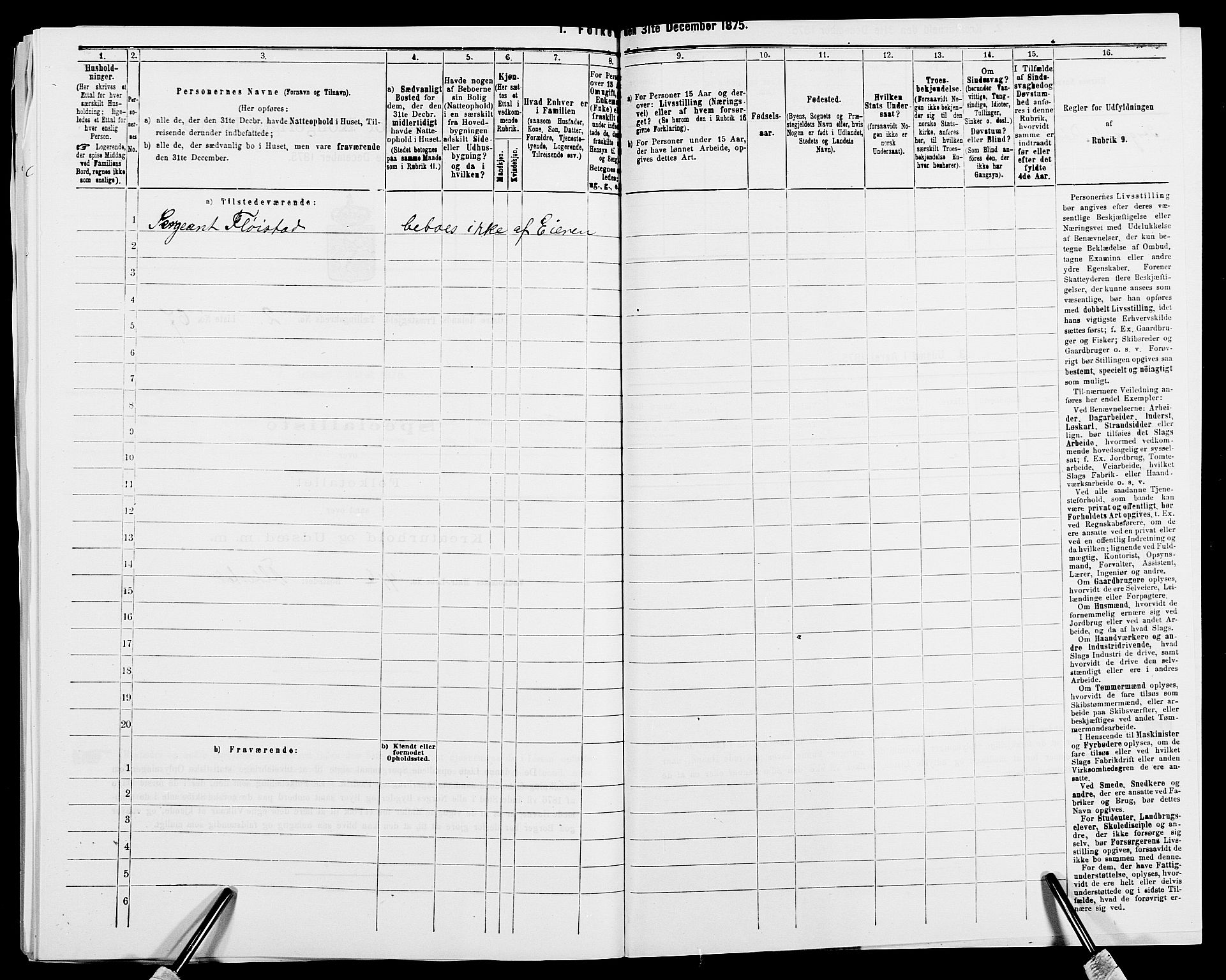 SAK, Folketelling 1875 for 0918P Austre Moland prestegjeld, 1875, s. 3011