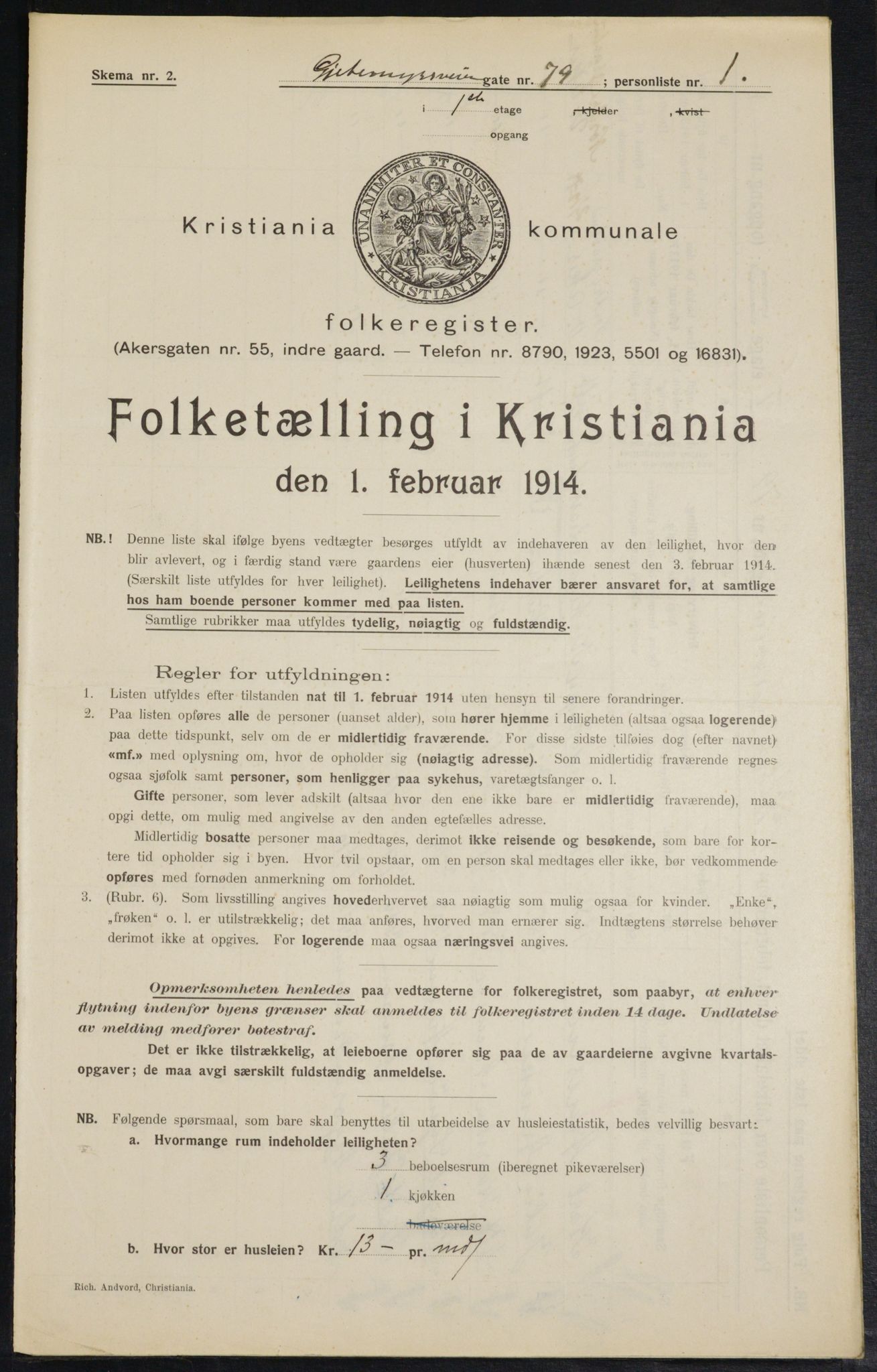 OBA, Kommunal folketelling 1.2.1914 for Kristiania, 1914, s. 29213