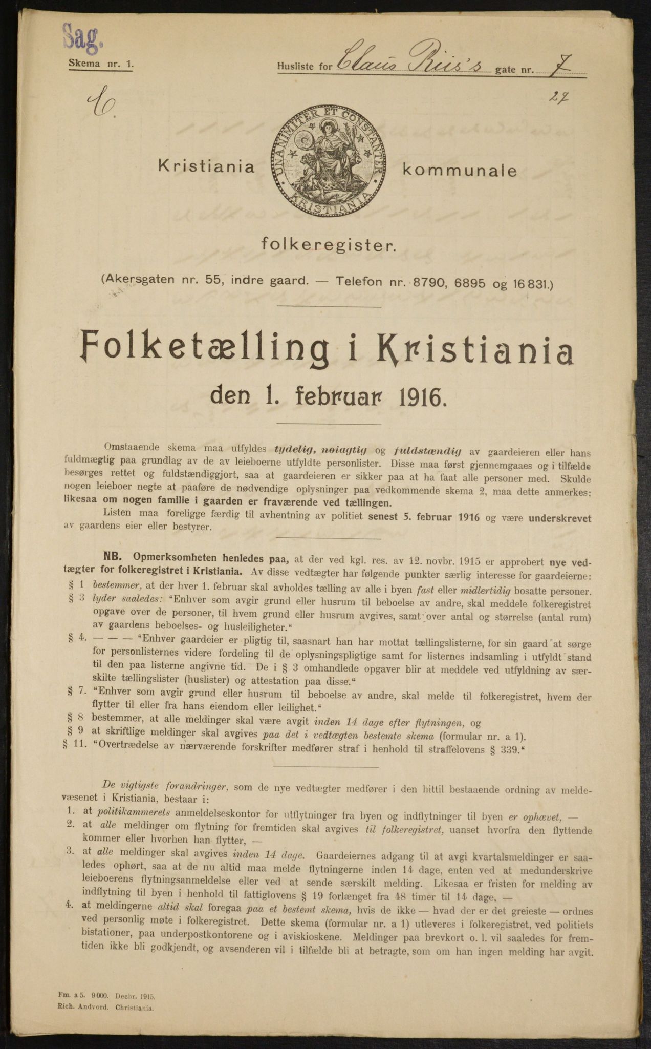OBA, Kommunal folketelling 1.2.1916 for Kristiania, 1916, s. 12774