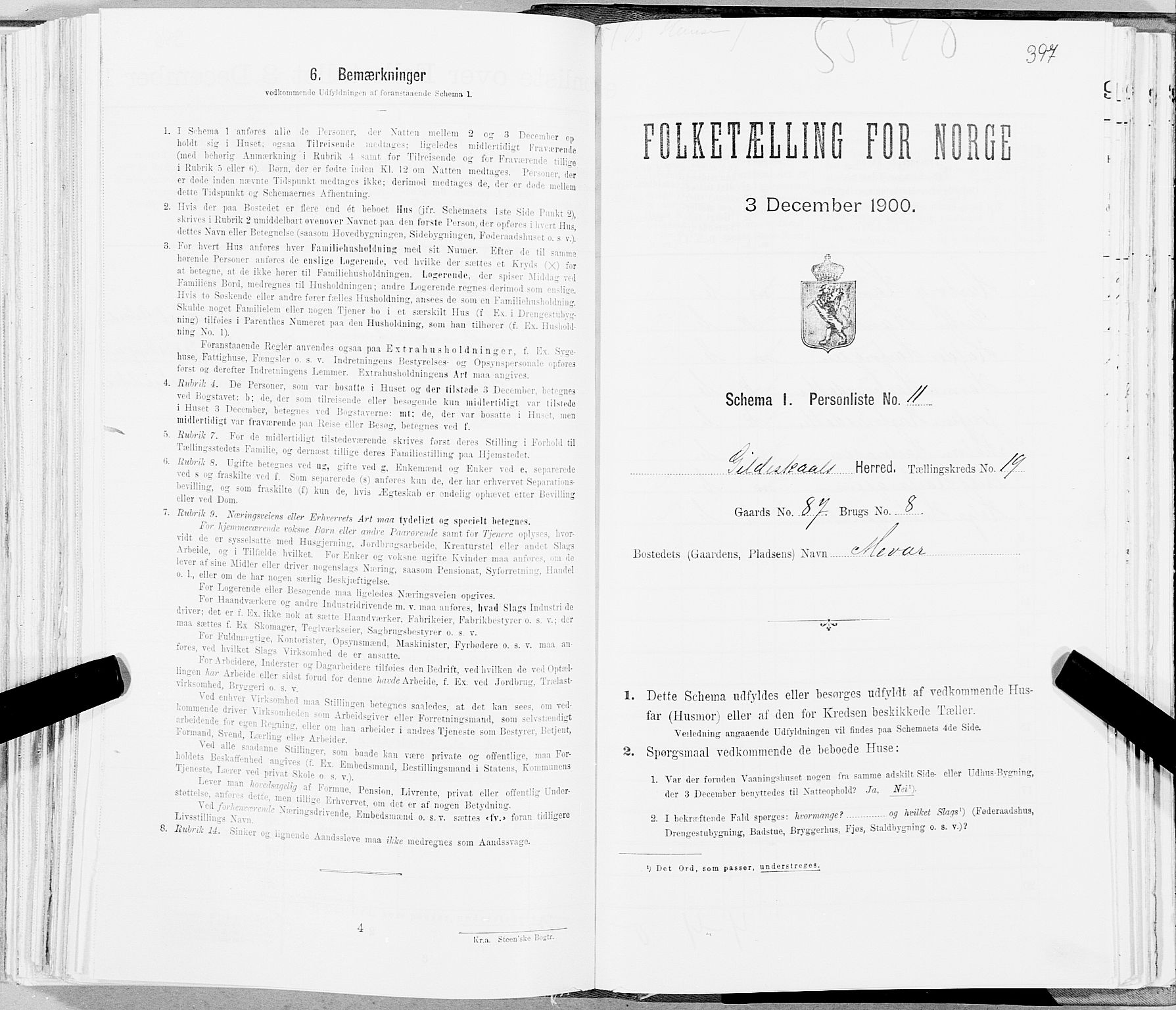 SAT, Folketelling 1900 for 1838 Gildeskål herred, 1900, s. 1907