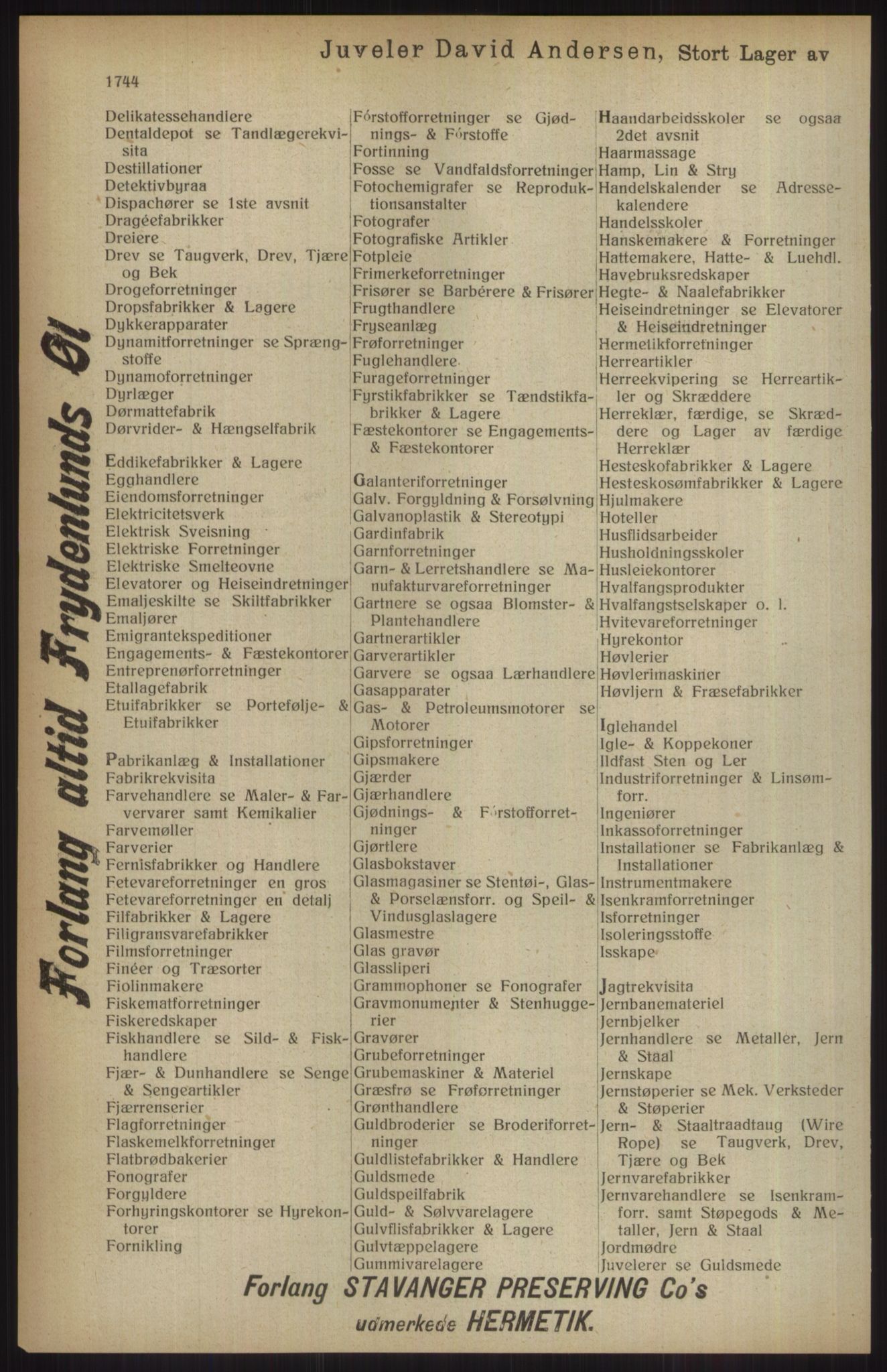 Kristiania/Oslo adressebok, PUBL/-, 1914, s. 1744