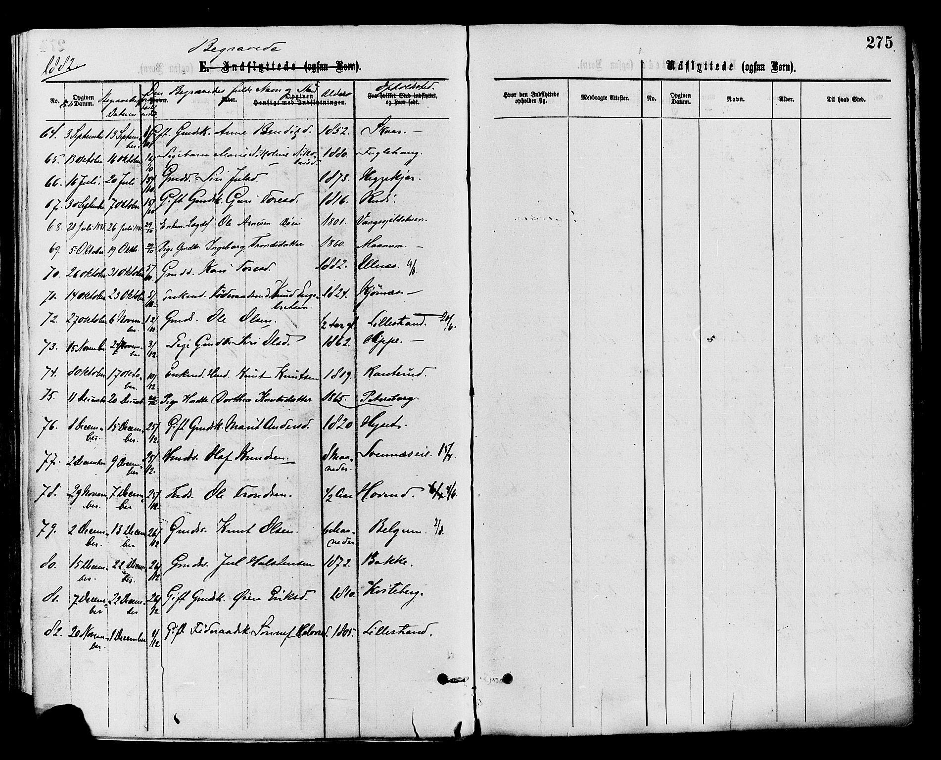 Nord-Aurdal prestekontor, AV/SAH-PREST-132/H/Ha/Haa/L0009: Ministerialbok nr. 9, 1876-1882, s. 275